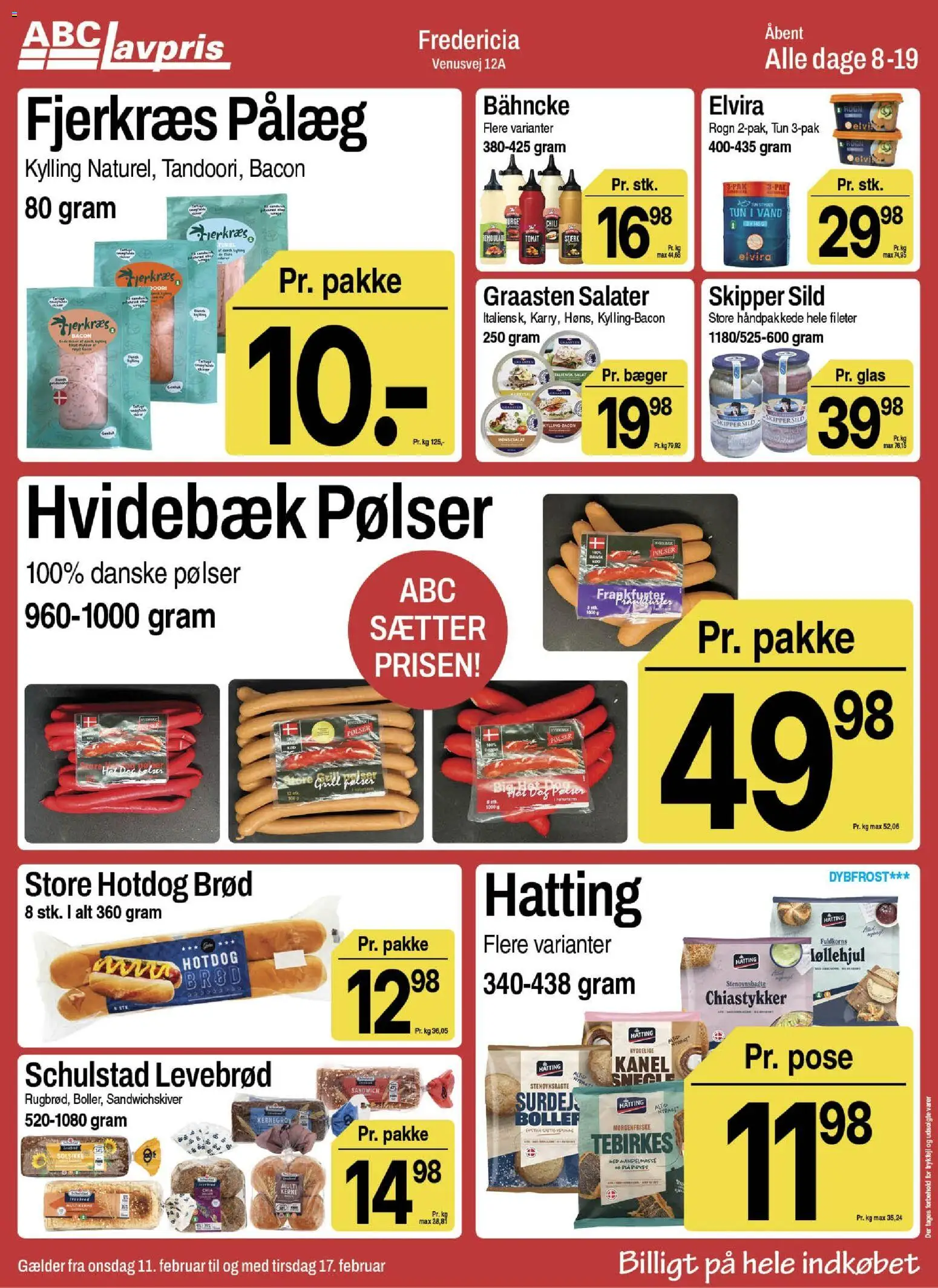 Abc Lavpris tilbudsavis – gyldig fra 11.02.2026 | Side: 6 | Produkter: Brød, Kanel, Tebirkes, Tun