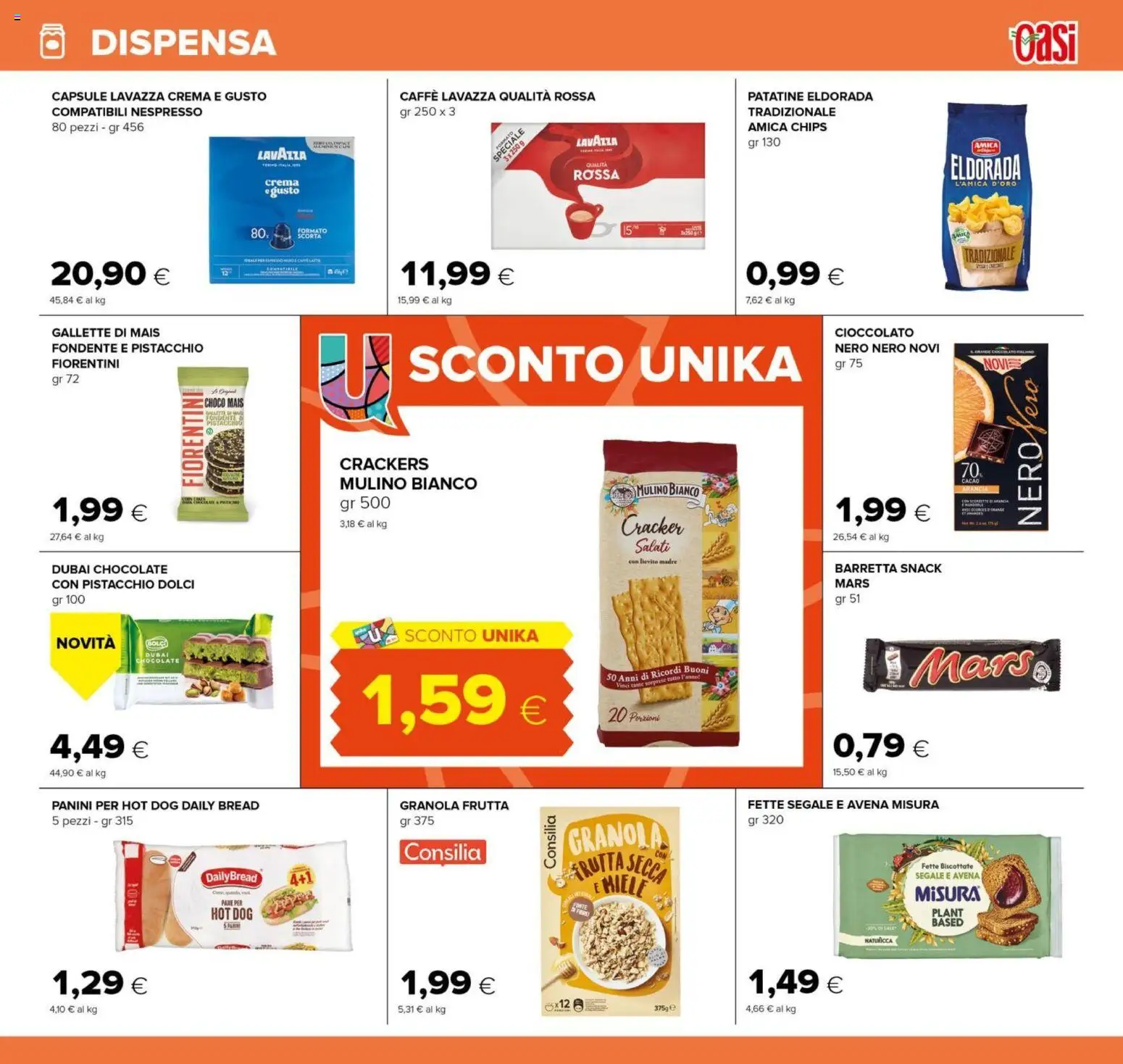 Volantino Oasi del 23.10.2025 | Pagina: 17 | Prodotti: Pane, Gallette, Mais, Lavazza