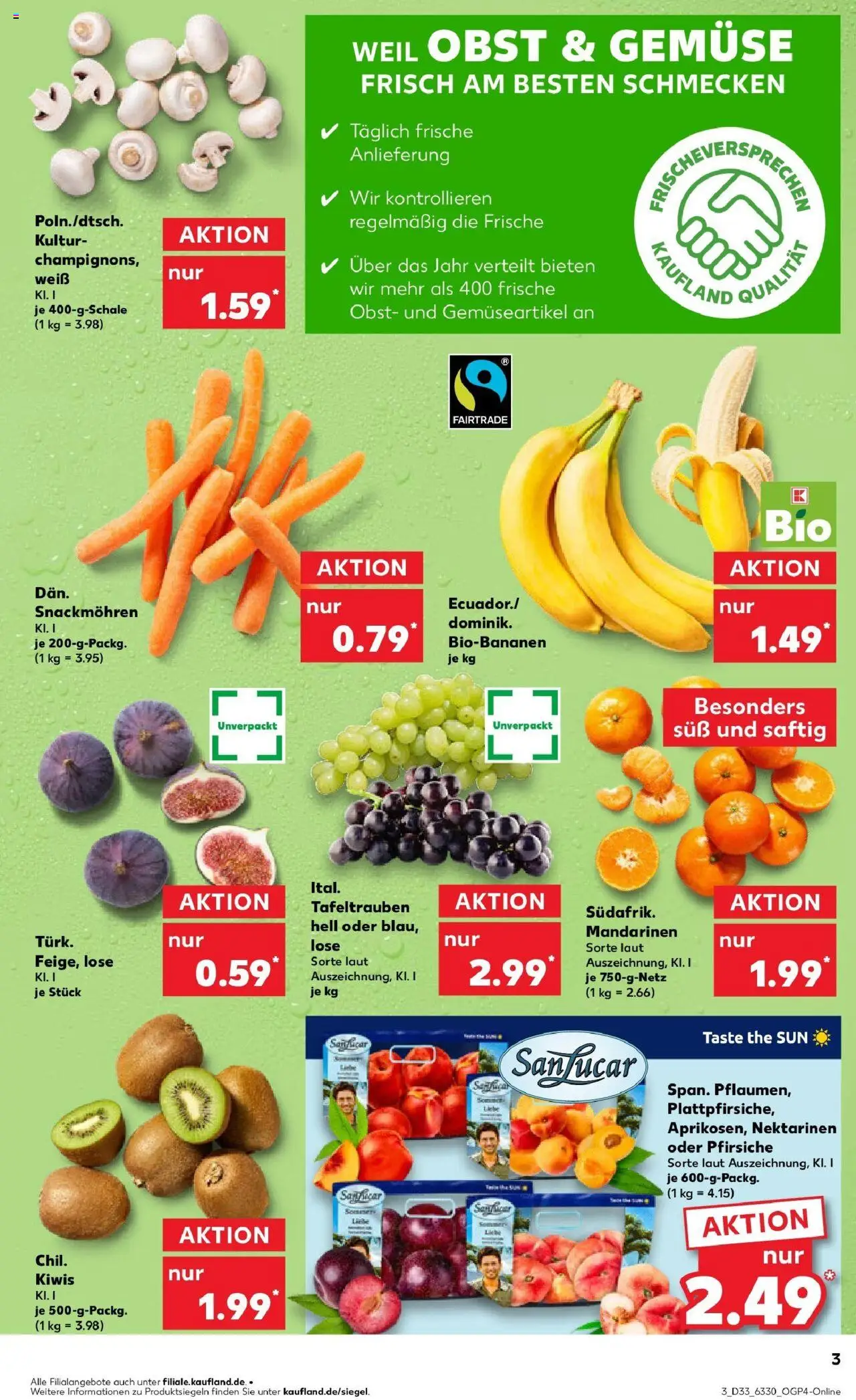 Kaufland prospekt Eschwege	 - gültig ab dem 14.08.2025 | Seite: 3 | Produkte: Nektarinen, Mandarinen, Obst, Kiwi
