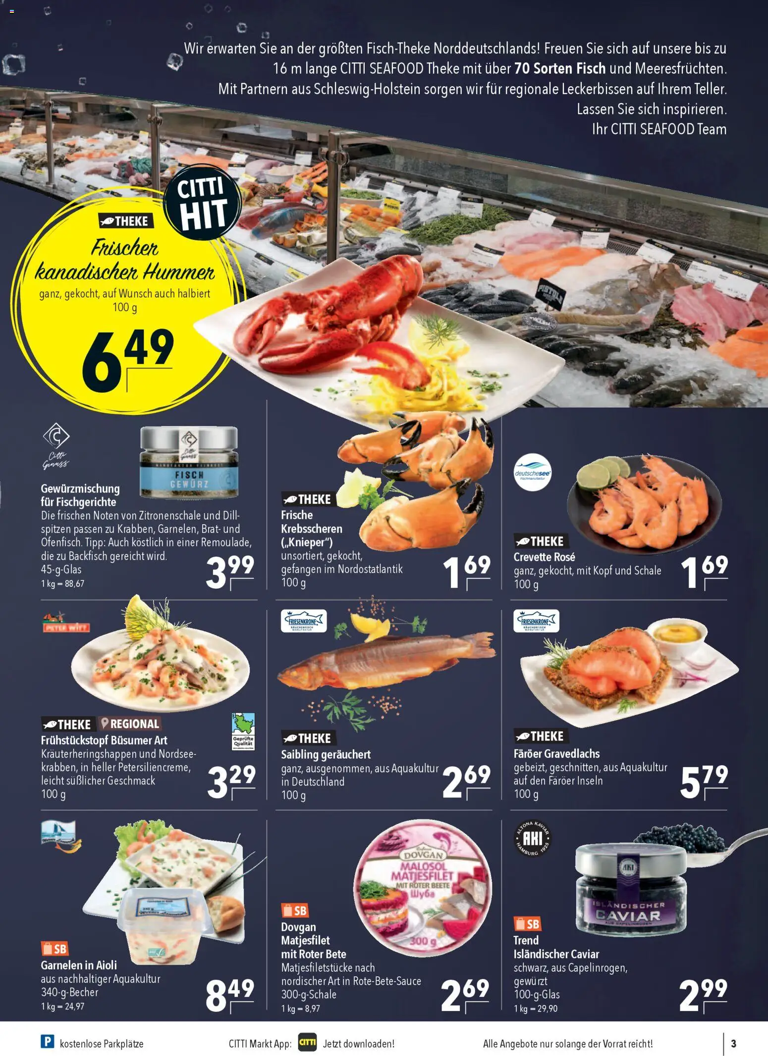 CITTI Markt Prospekt 	 – gültig ab 11.03.2026 | Seite: 3 | Produkte: Theke, Garnelen, Fisch, Dill