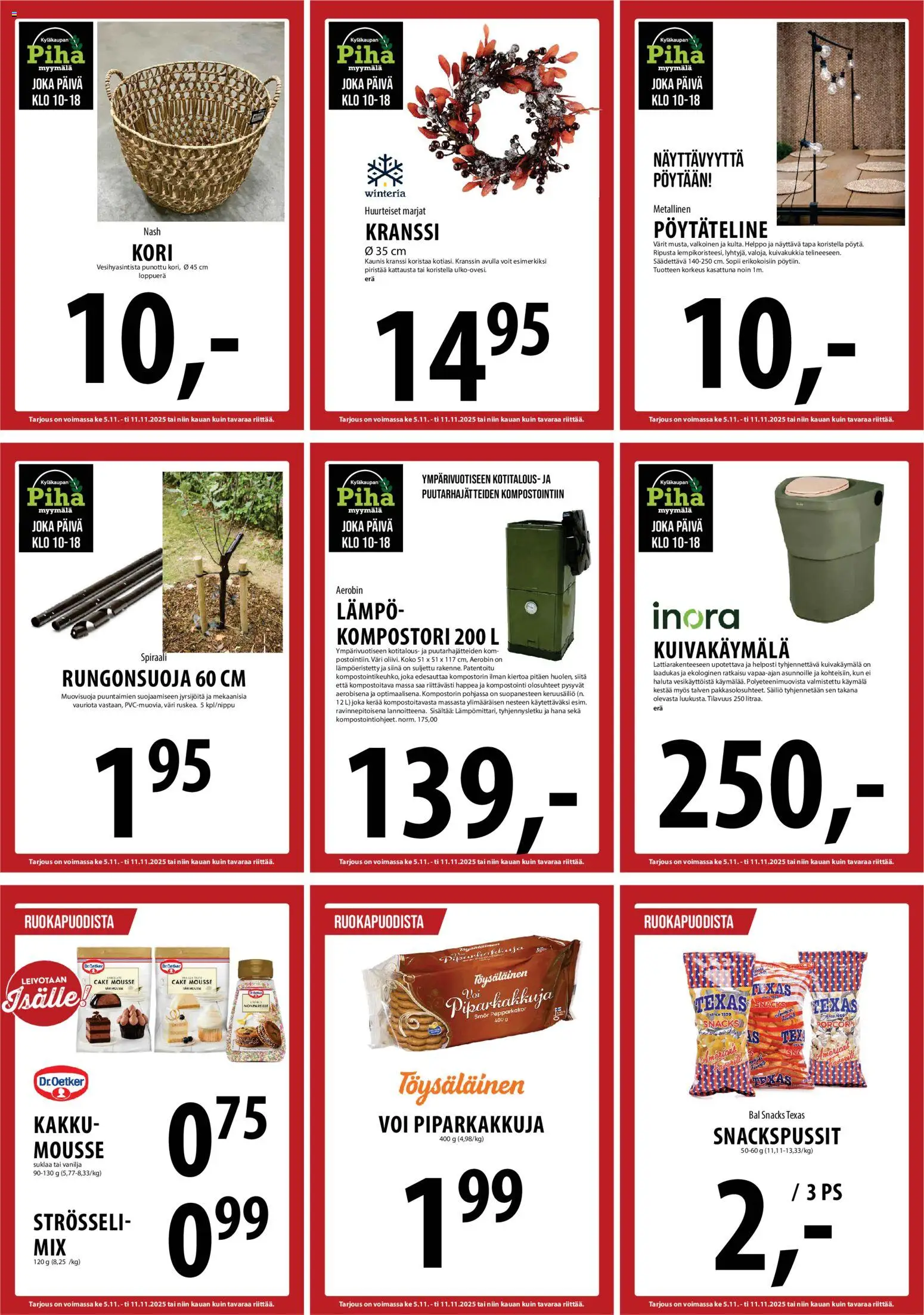 Tuuri tarjoukset – voimassa 05.11.2025 alkaen | Sivu: 25 | Tuotteet: Pampers, Mousse, Kori, Voi