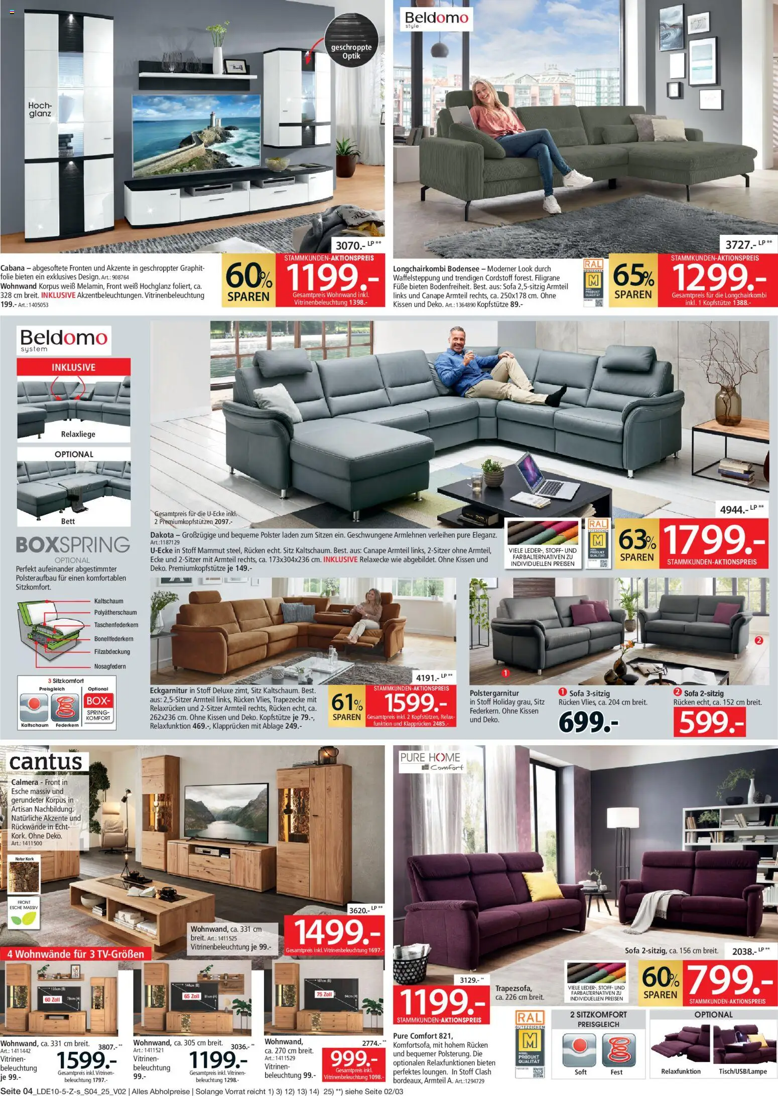 Zurbrüggen Personalrabatt für alle – gültig ab 03.11.2025 | Seite: 4 | Produkte: Relaxliege, Bett, Kissen, Sofa