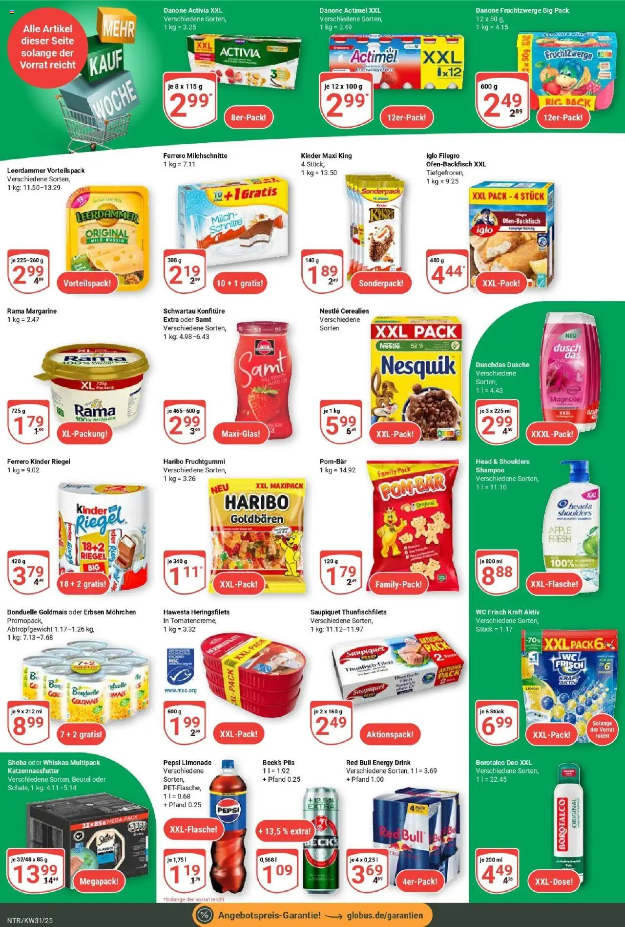 Globus prospekt Neutraubling	 - gültig ab dem 28.07.2025 | Seite: 22 | Produkte: Nesquik, Haribo, Thunfisch, Limonade