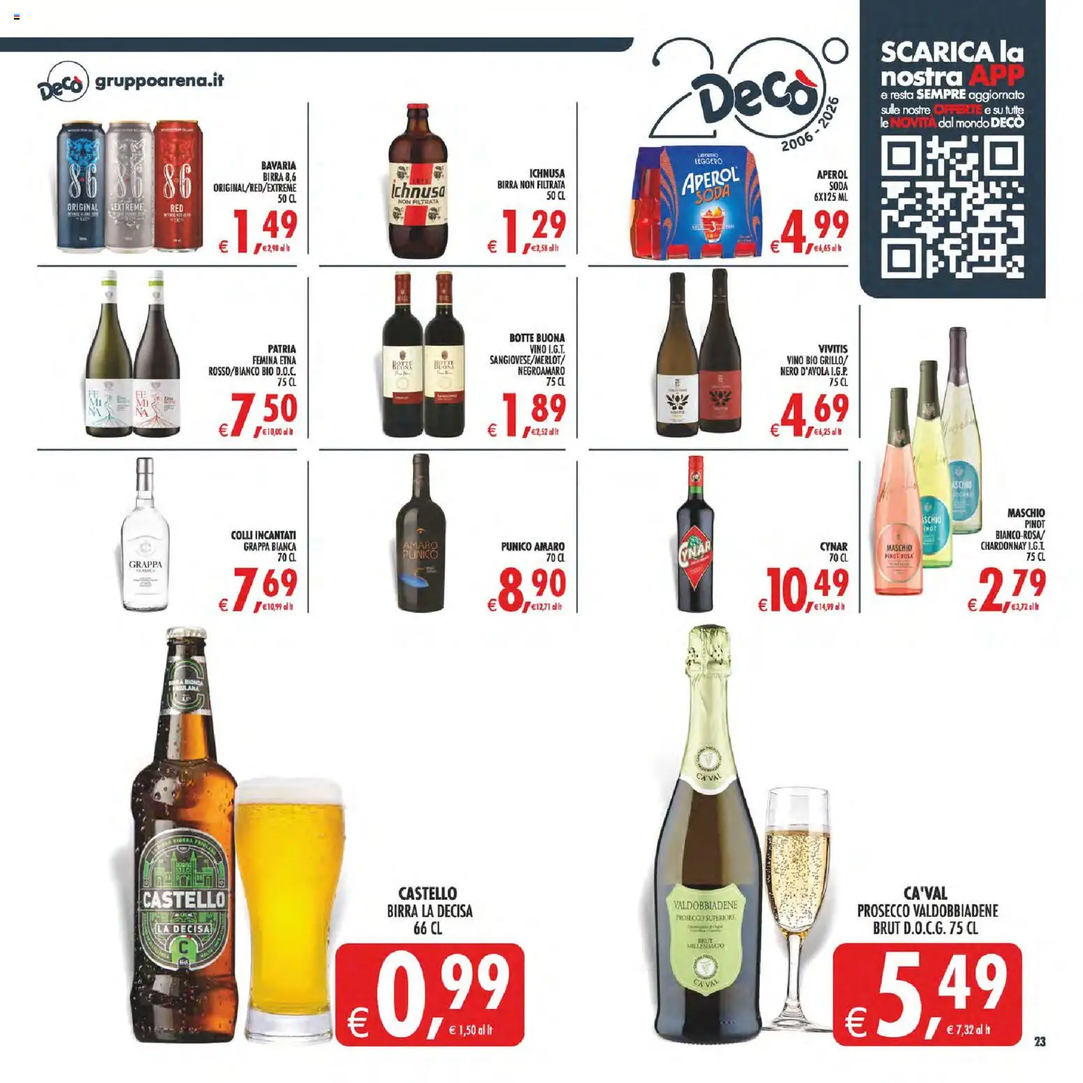 Volantino Decò del 07.04.2026 | Pagina: 25 | Prodotti: Birra, Prosecco, Vino, Amaro