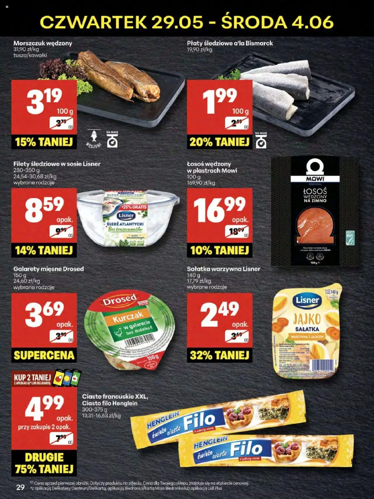 Delikatesy Centrum Gazetka od 29.05.2025 | Strona: 29 | Produkty: Kurczak, Ciasto francuskie, Delikatesy, Sałatka
