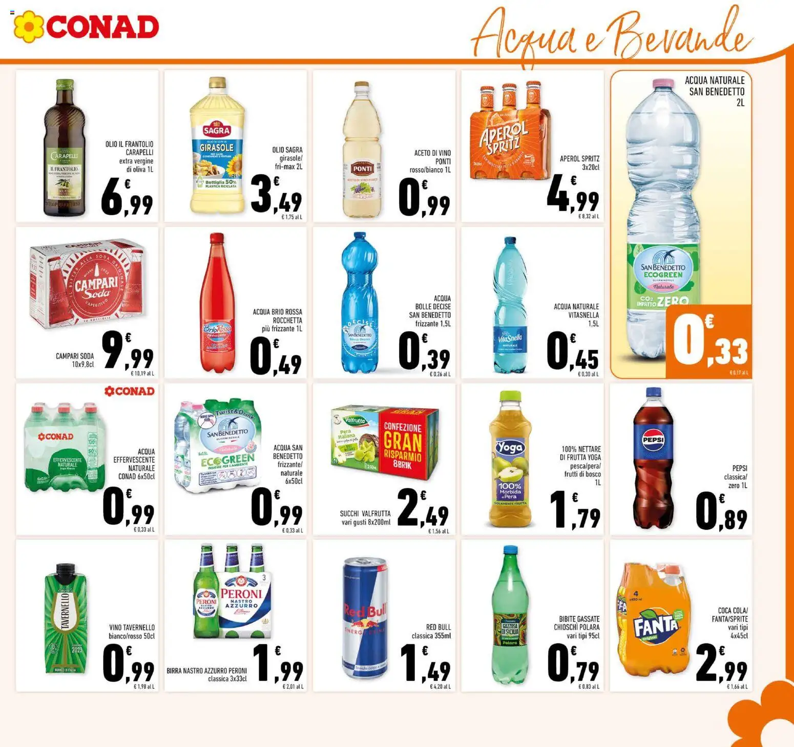 Volantino Conad del 01.12.2025 | Pagina: 19 | Prodotti: Birra, Acqua, Olive, Aceto