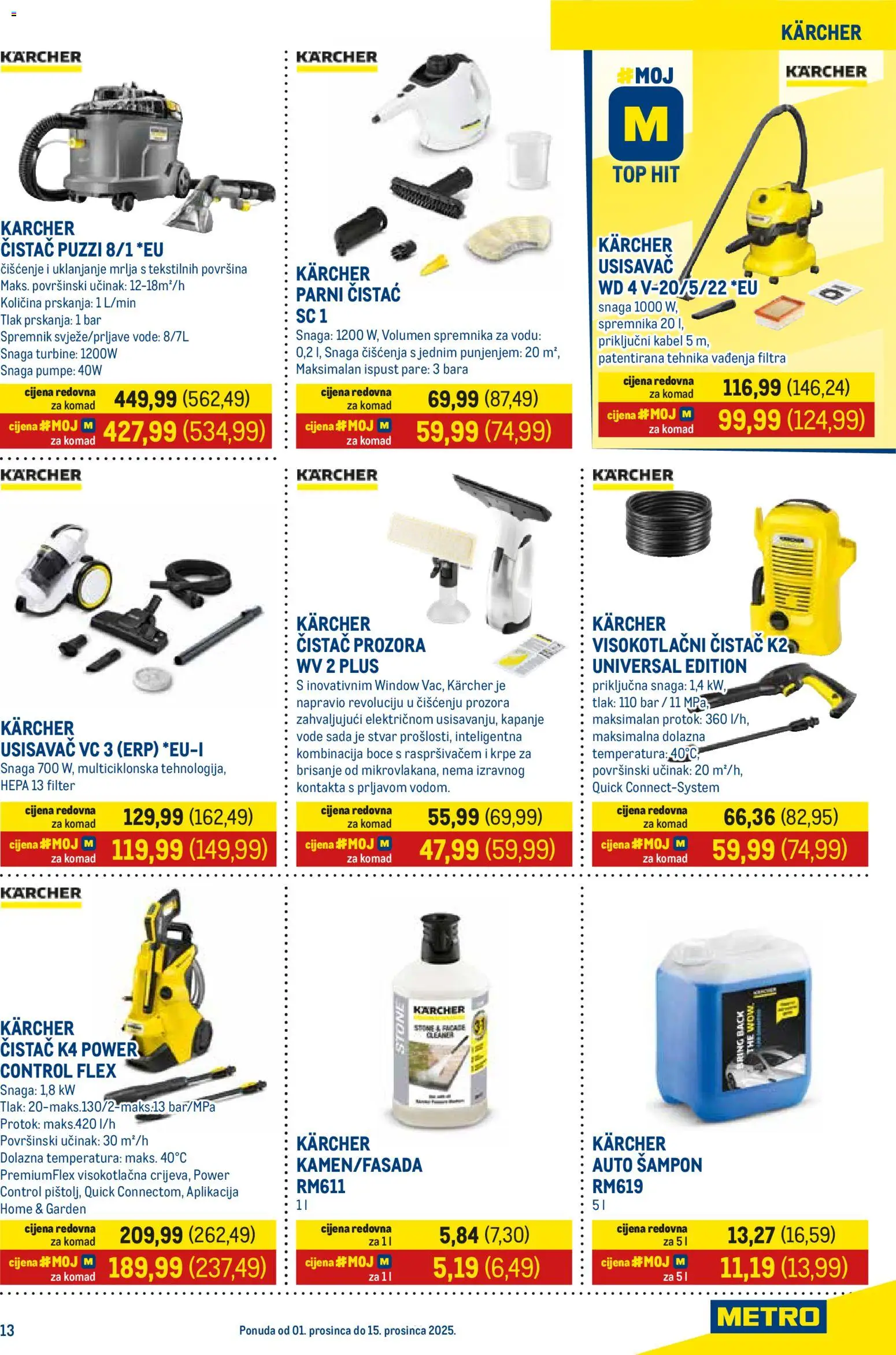 Metro katalog | vrijedi od 01.12.2025 | Stranica: 13 | Proizvodi: Šampon, Kärcher, Parni čistač, Visokotlačni čistač