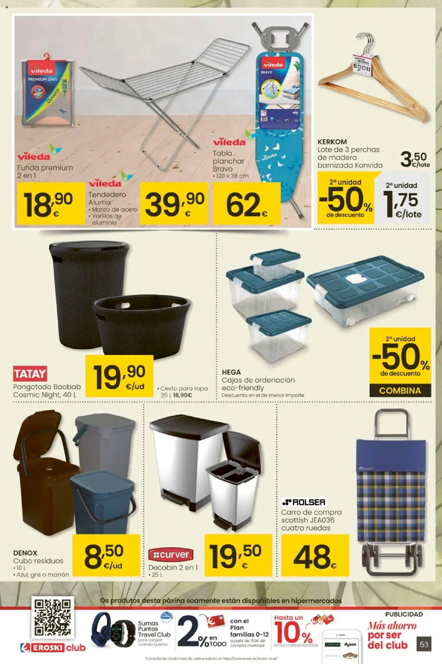 Eroski - Entroido do aforro │ válido desde el 29.01.2026 | Página: 53 | Productos: Ropa, Tendedero, Funda, Marco