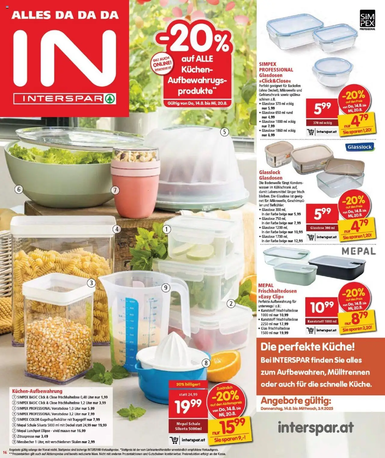 Interspar Flugblatt - Burgenland gültig ab 14.08.2025 | Seite: 16 | Produkte: Wasser, Libacomb, Kühlschrank, Mikrowelle