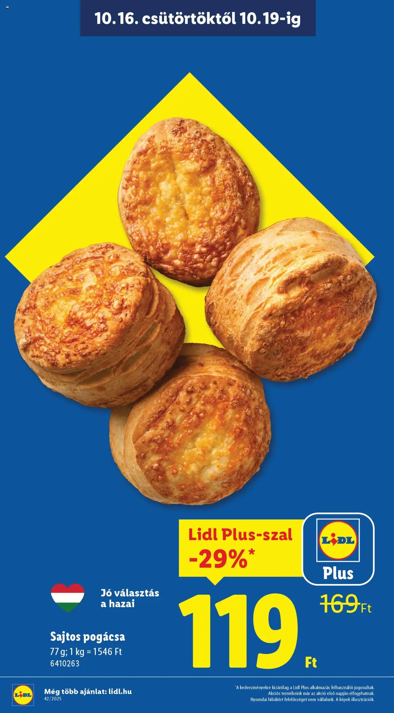 Lidl akciós ujság - amely érvényes a következő dátumtól: 16.10.2025 | Oldal: 2 | Termékek: Pogácsa