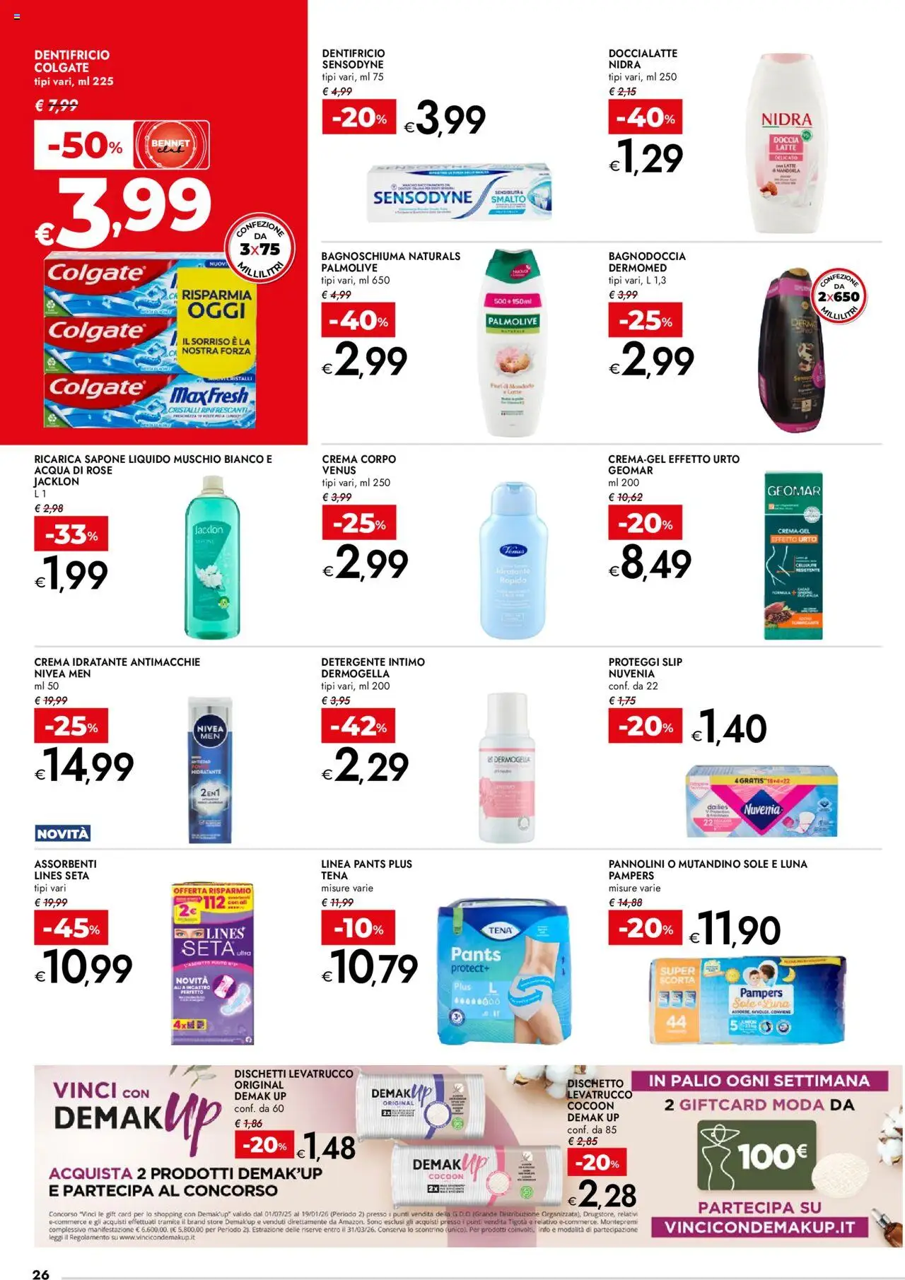 Volantino bennet del 11.09.2025 | Pagina: 26 | Prodotti: Proteggi slip, Detergente intimo, Detergente, Slip