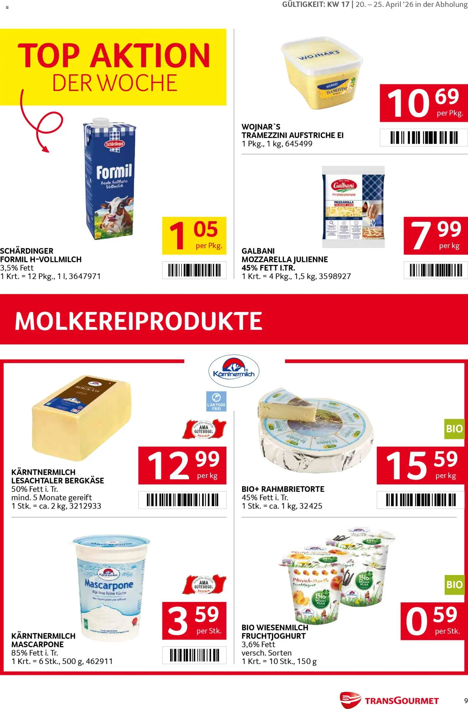Transgourmet Flugblatt gültig ab 20.04.2026 | Seite: 9