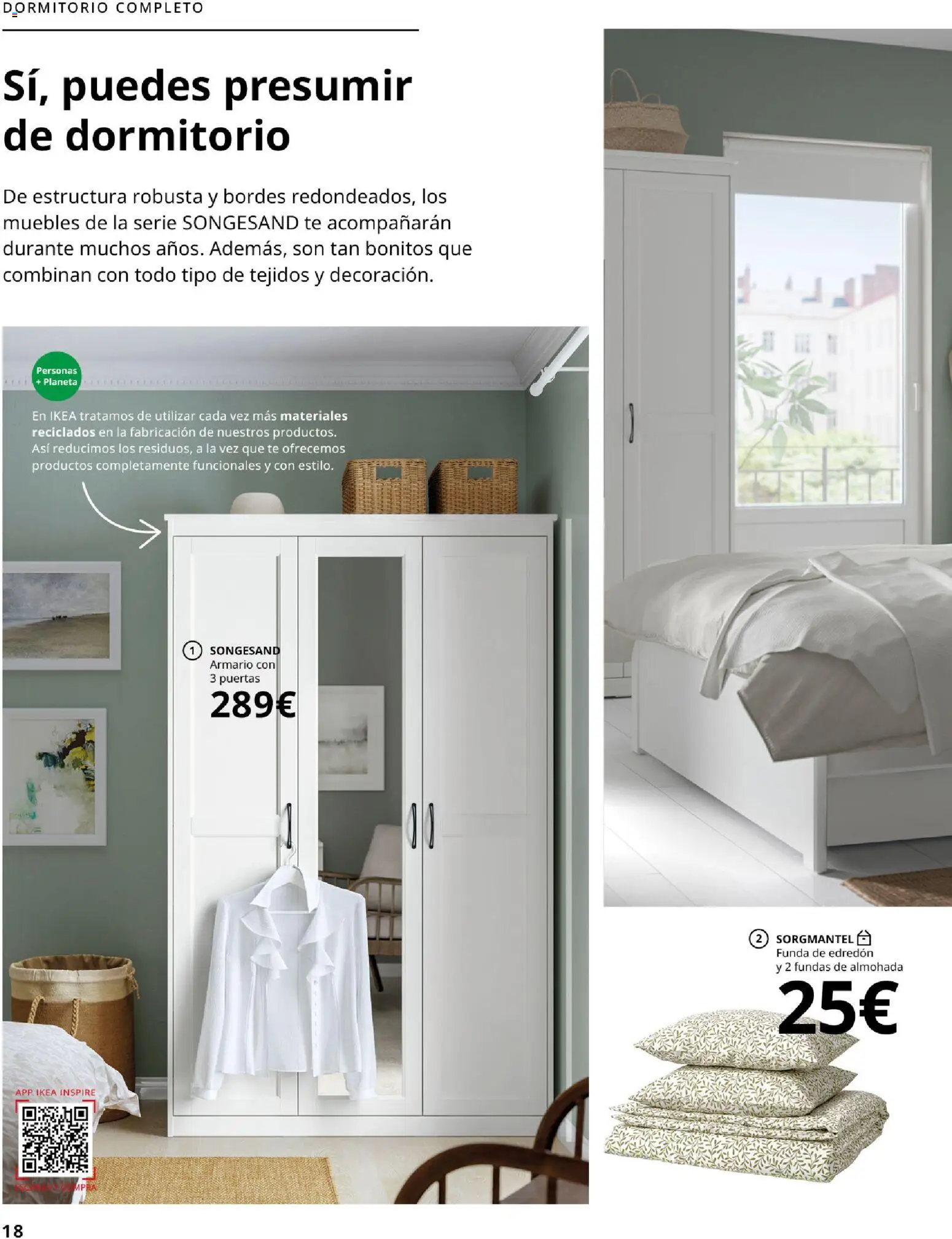 Catálogo IKEA Dormitorios │ válido desde el 01.02.2026 | Página: 18 | Productos: Edredón, Funda, Almohada, Armario