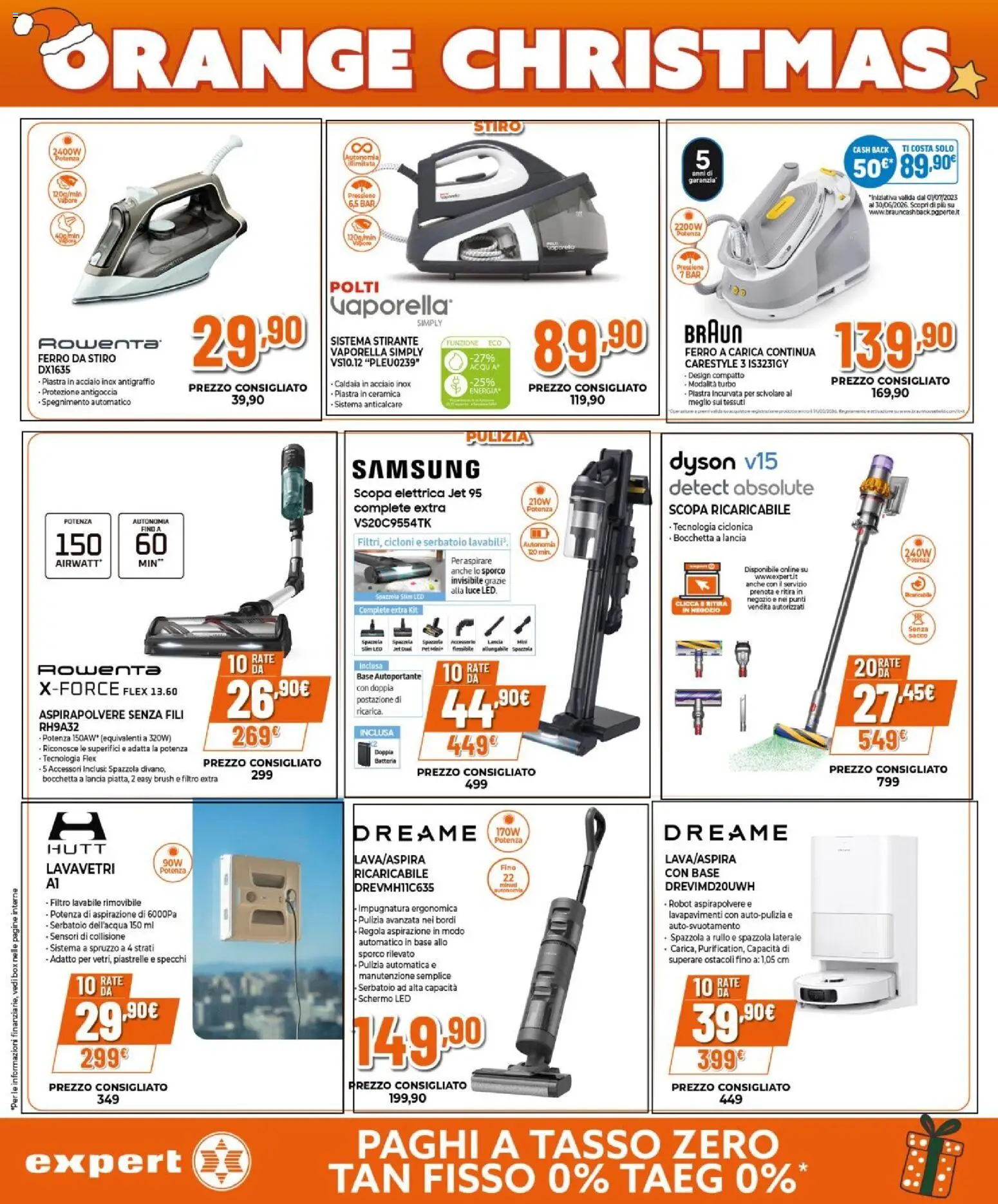 Volantino Expert del 02.12.2025 | Pagina: 23 | Prodotti: Rullo, Caldaia, Aspirapolvere senza fili, Ferro da stiro