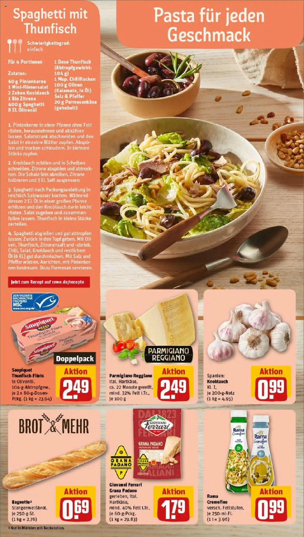 Rewe prospekt Braunschweig	 - gültig ab dem 11.08.2025 | Seite: 4 | Produkte: Öl, Thunfisch, Baguette, Brot
