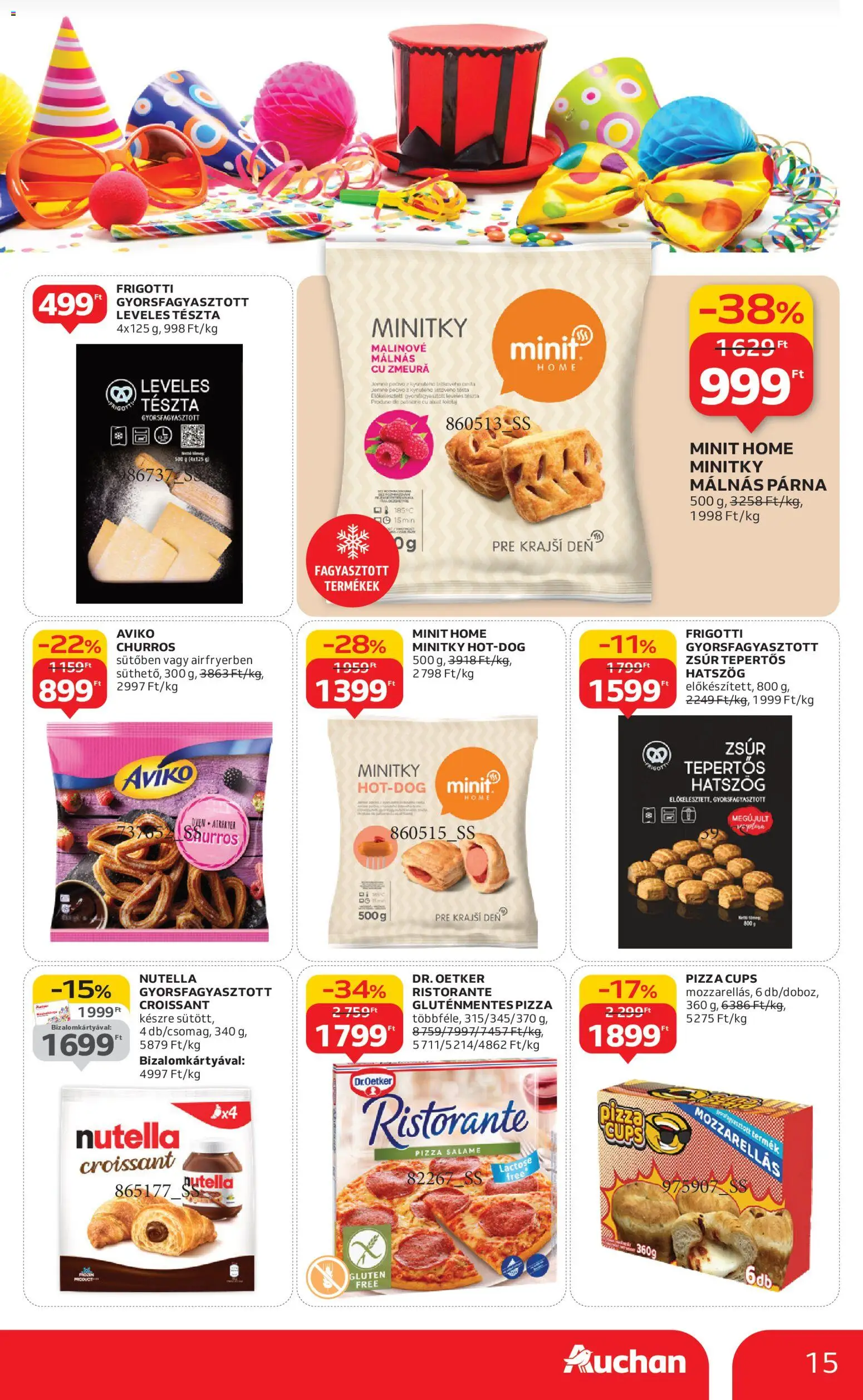 Auchan akciós ujság - amely érvényes a következő dátumtól: 15.01.2026 | Oldal: 15 | Termékek: Leveles tészta, Párna, Tészta, Gluténmentes