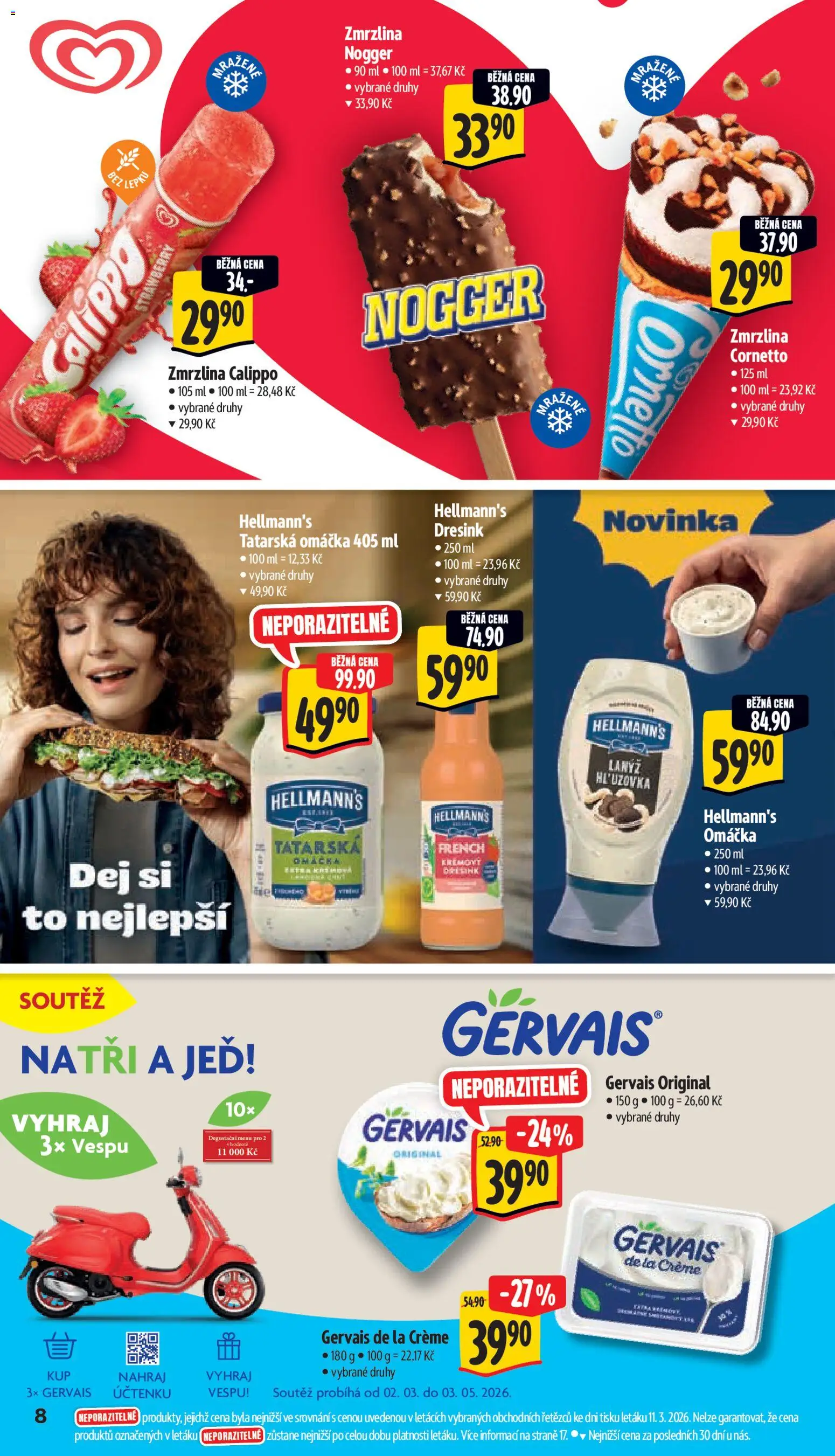 Albert leták - Supermarket od 18.03.2026 | Strana: 14 | Produkty: Zmrzlina, Hellmann's, Gervais, Tatarská omáčka