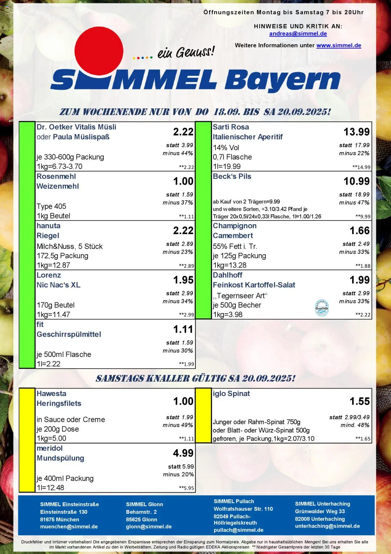 Simmel - Bayern – gültig ab 15.09.2025 | Seite: 9 | Produkte: Musli, Pils, Creme, Radio