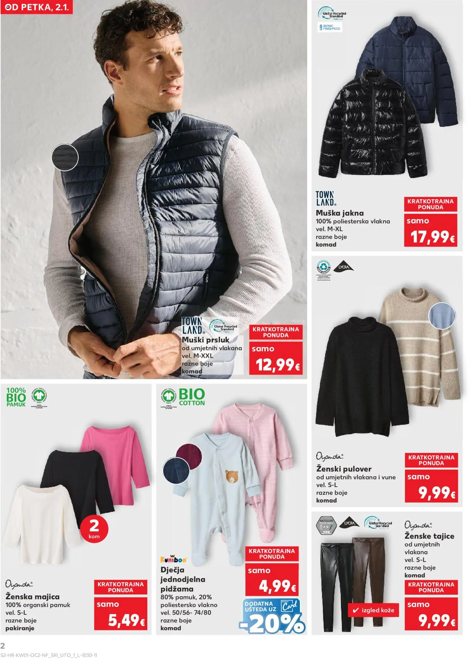 Kaufland katalog | vrijedi od 02.01.2026 | Stranica: 2 | Proizvodi: Majica, Prsluk, Pidžama, Tajice