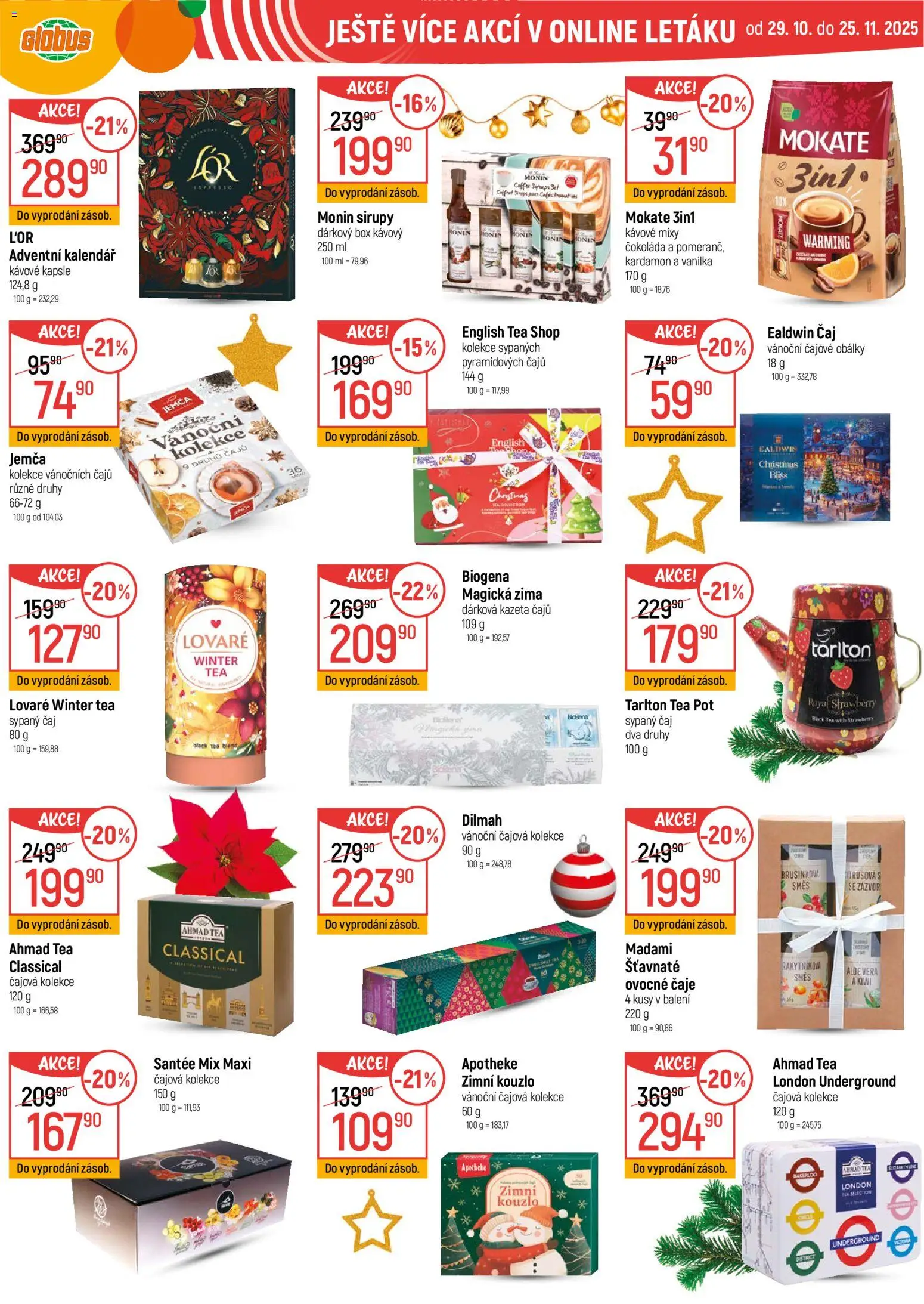 Globus leták - Praha Černý Most od 05.11.2025 | Strana: 40 | Produkty: Monin, Kalendář, Čaje, Zázvor