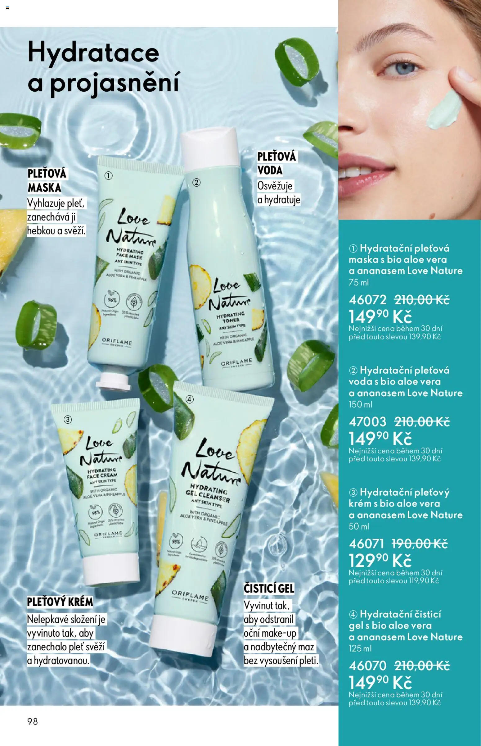 Oriflame katalog č. 04/2026 od 04.03.2026 | Strana: 98 | Produkty: Voda, Krém, Toner, Maska