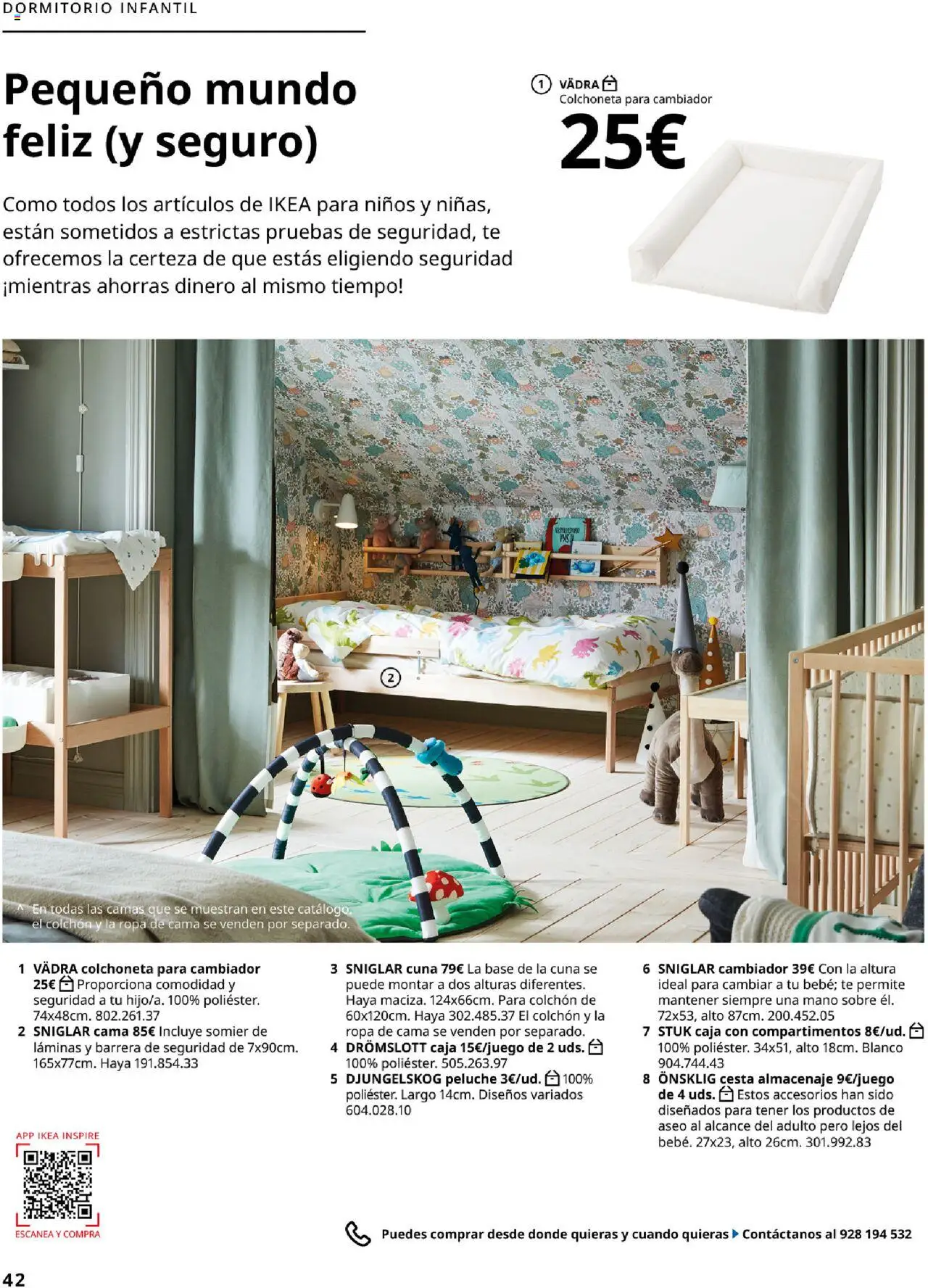 Catálogo IKEA Dormitorios │ válido desde el 04.02.2025 | Página: 42 | Productos: Almacenaje, Cuna, Cesta, Colchoneta