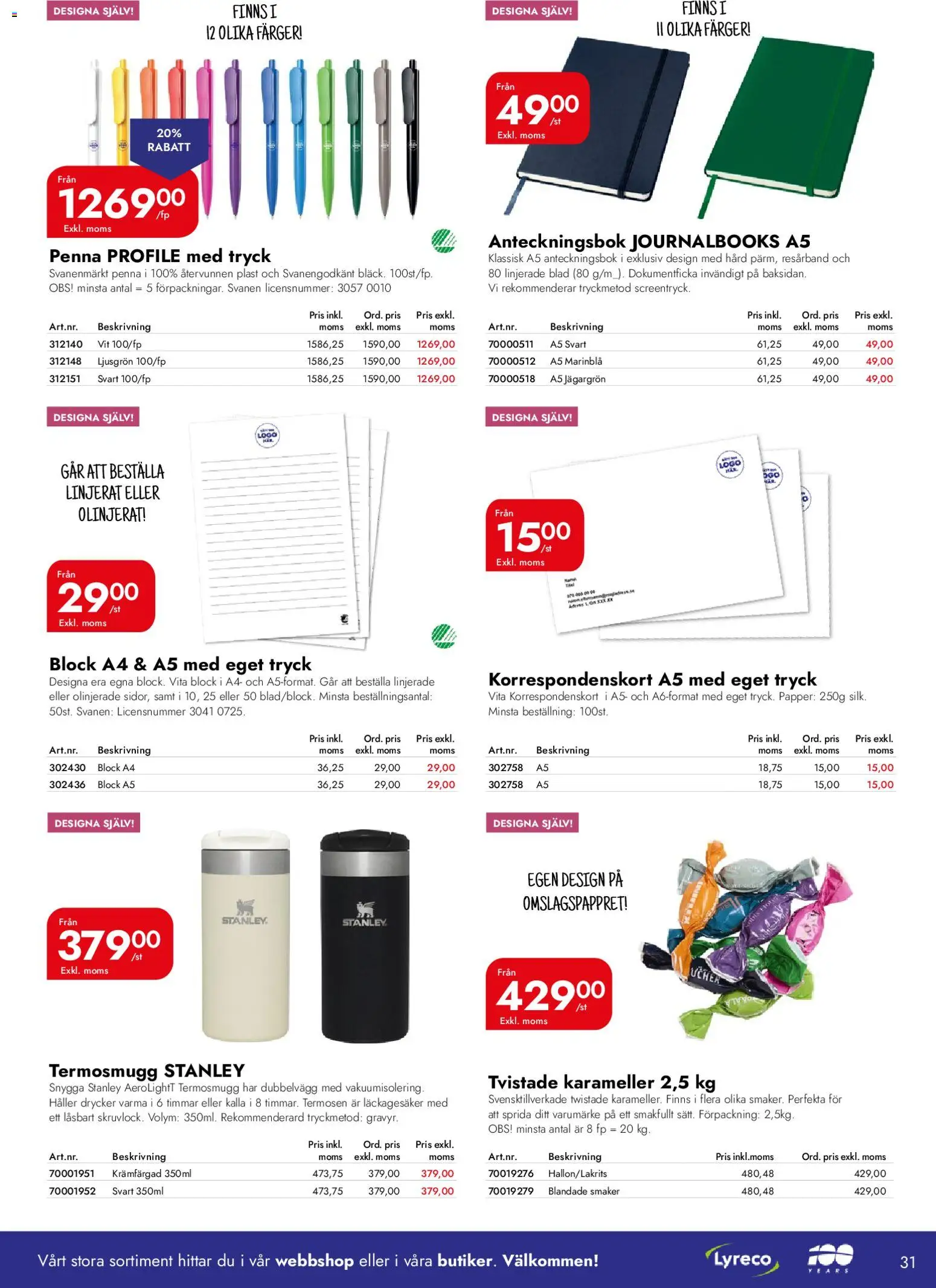 Lyreco reklamblad aktuell från 12.01.2026 | Sida: 31 | Produkter: Penna, Papper, Anteckningsbok