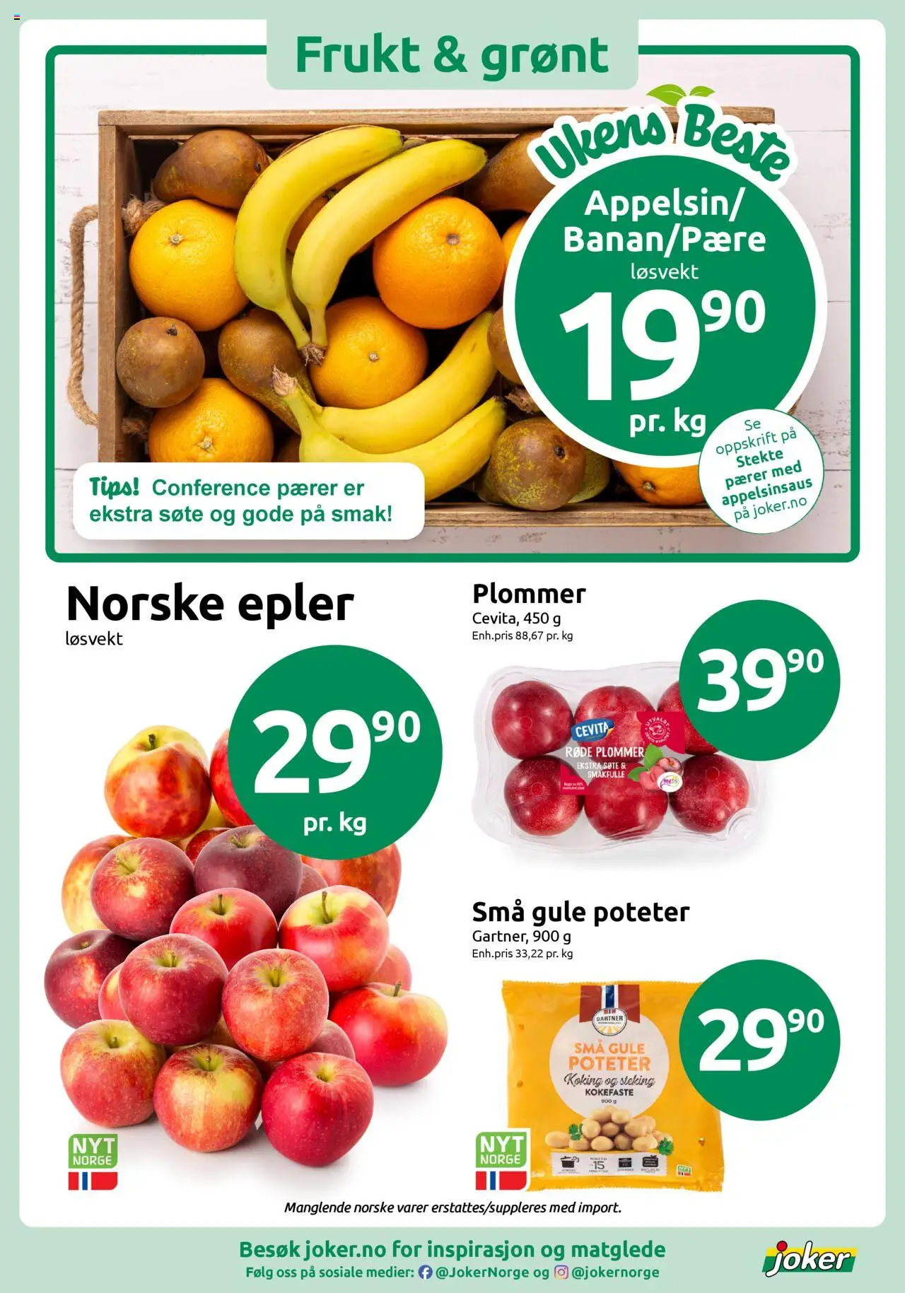 {H1} | Side: 8 | Produkter: Epler, Pærer, Plommer, Poteter