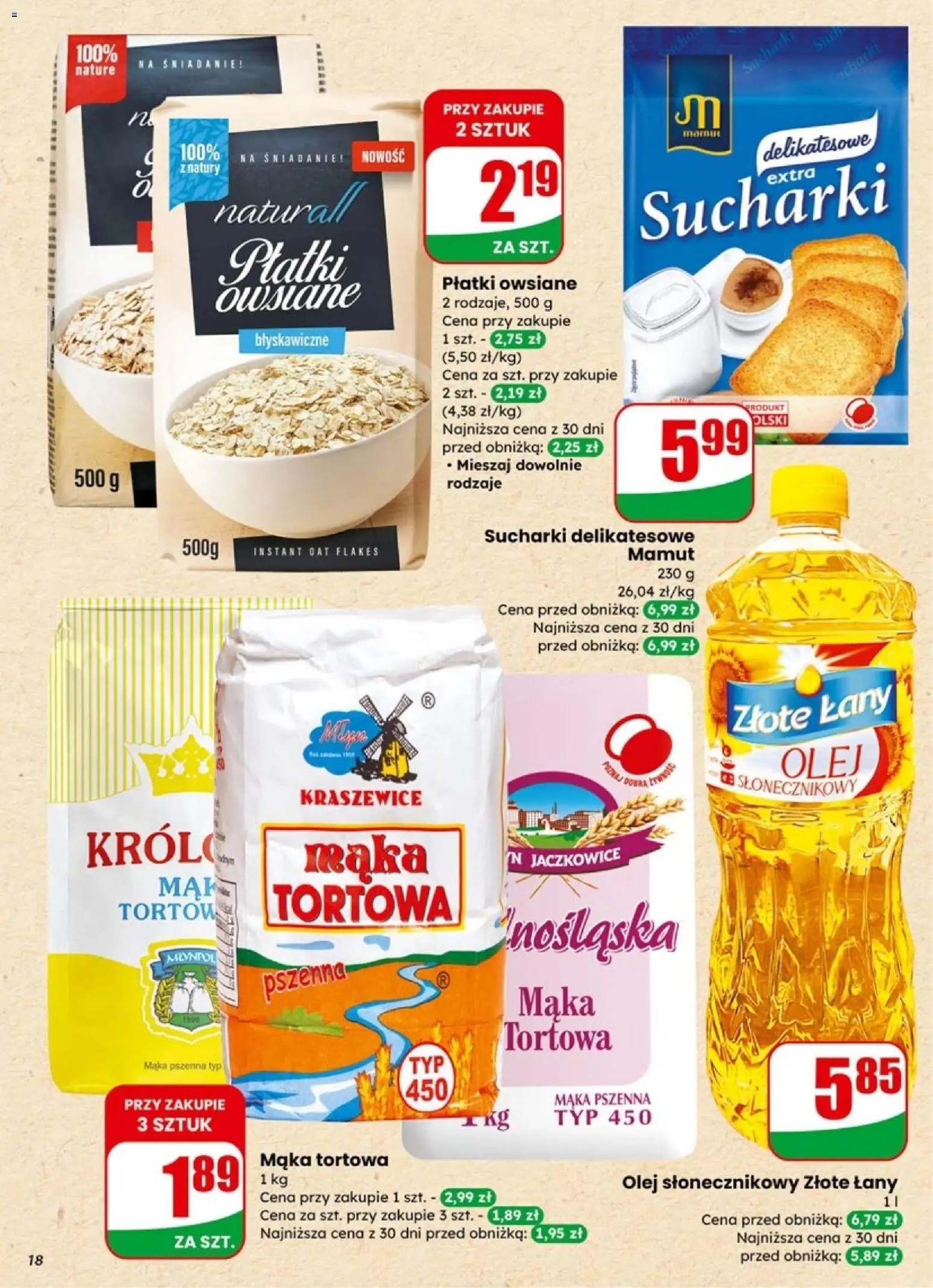 Dino Gazetka od 07.01.2026 | Strona: 18 | Produkty: Mak, Olej słonecznikowy, Olej, Płatki