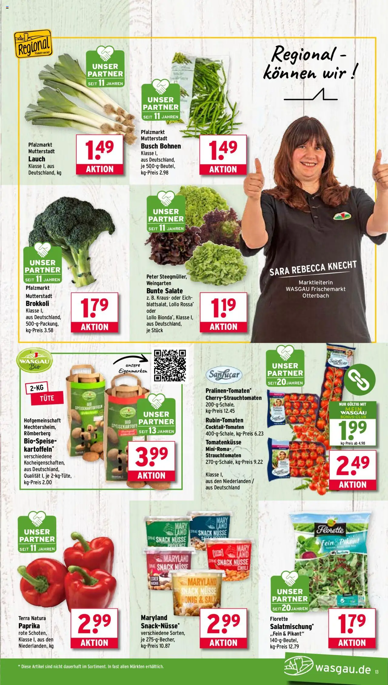 Wasgau Prospekt 	 – gültig ab 08.09.2025 | Seite: 13 | Produkte: Paprika, Salz, Chili, Nüsse