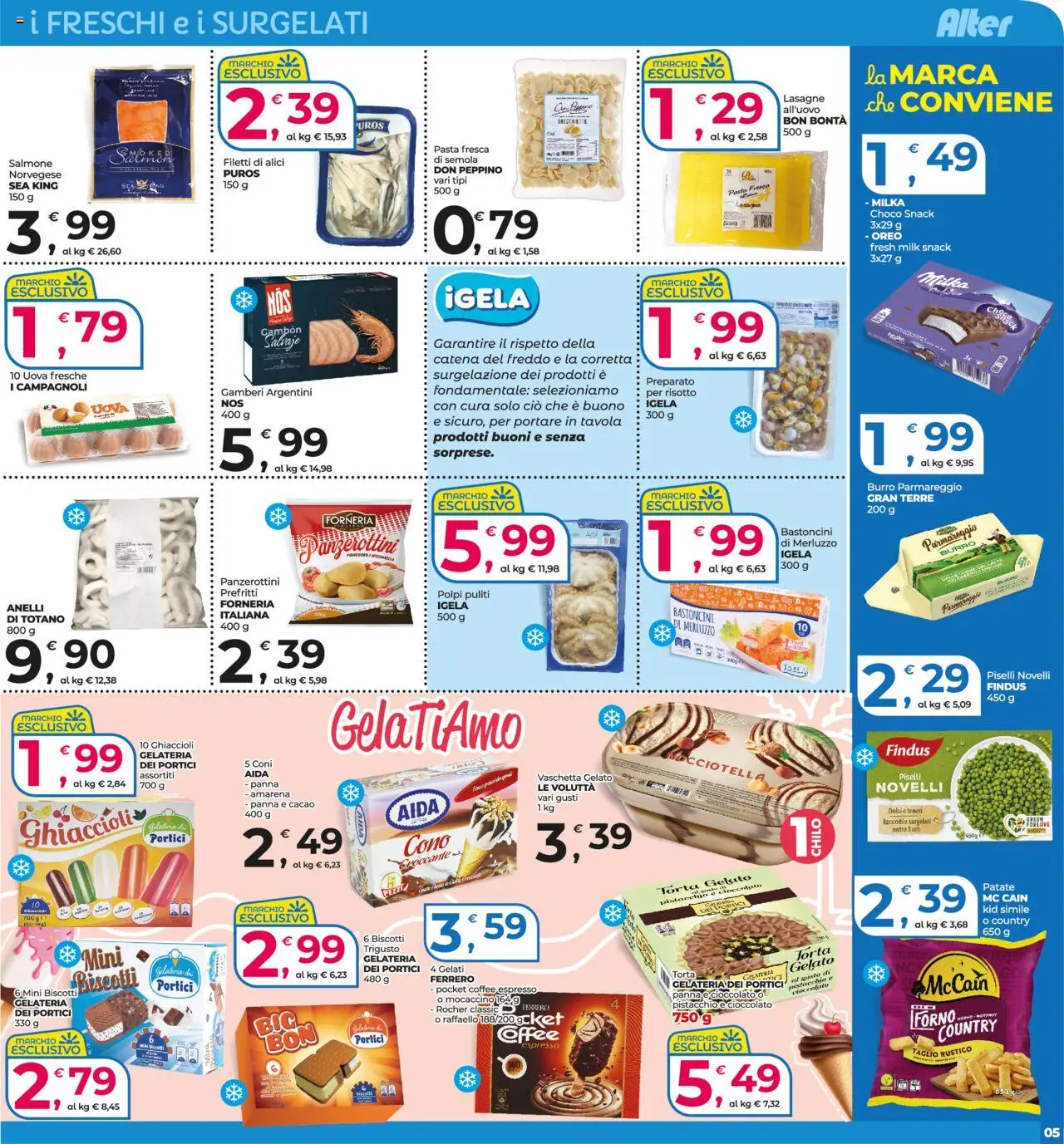 Volantino Alter Discount del 08.08.2025 | Pagina: 5 | Prodotti: Cioccolato, Biscotti, Pasta, Orecchiette