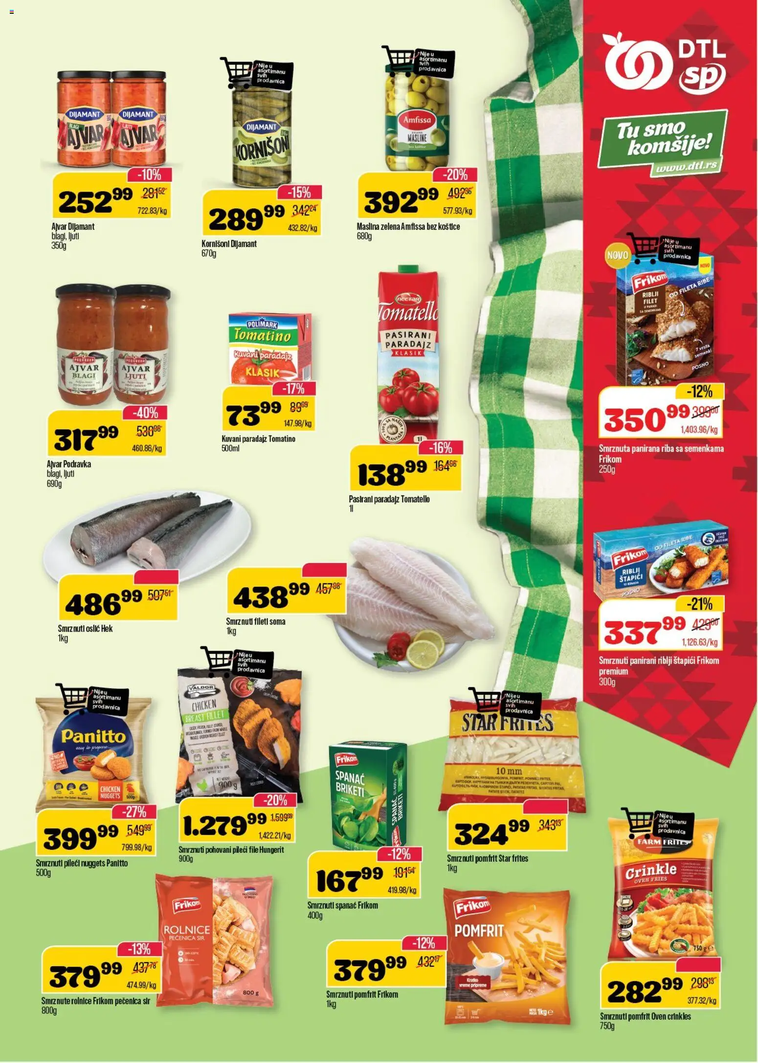 Senta Promet katalog - važi od 02.01.2026 | Strana: 11 | Proizvode: Spanać, Riblji štapići, Pileći file, Kornišoni