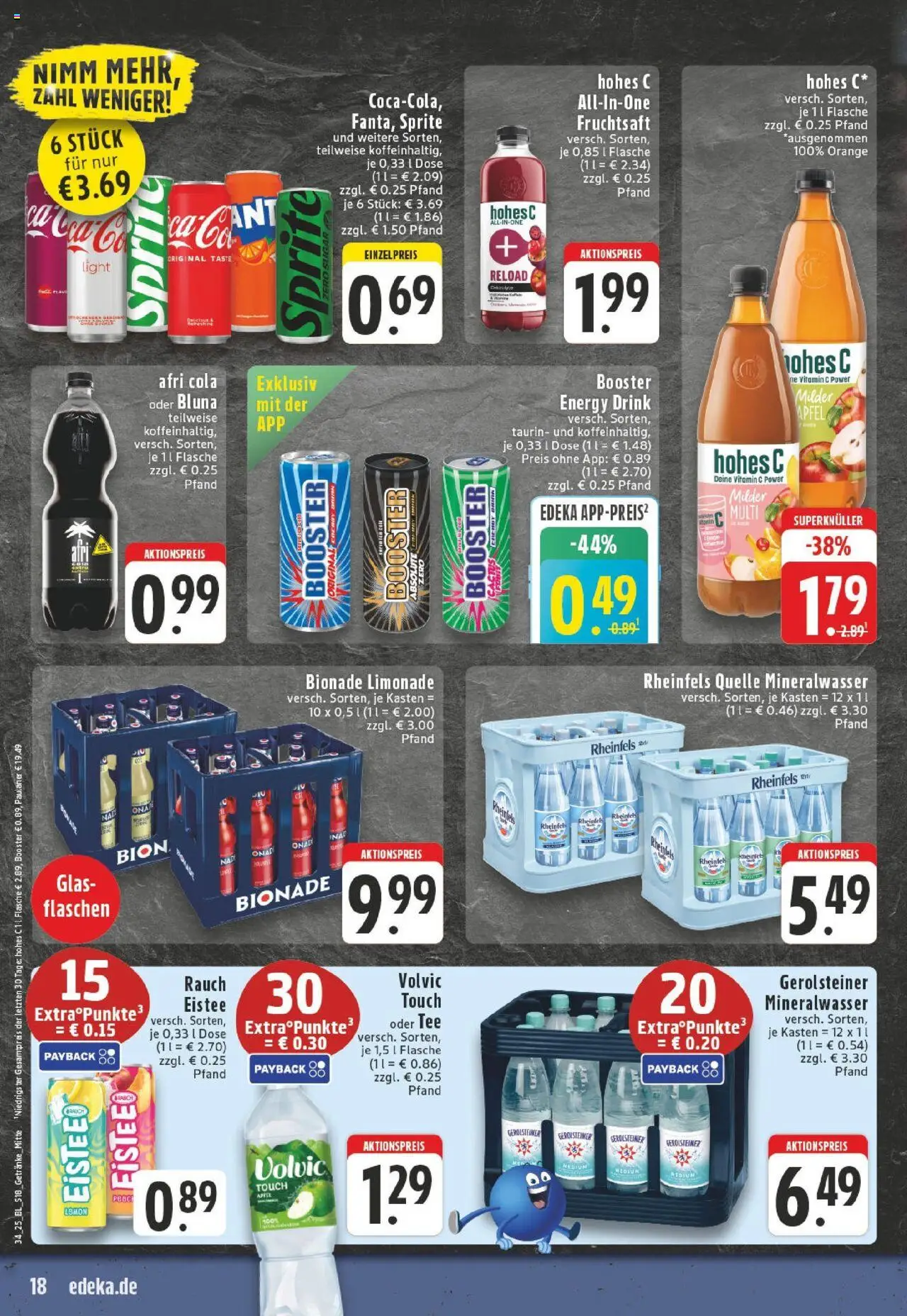 Edeka prospekt Brilon	 - gültig ab dem 17.08.2025 | Seite: 18 | Produkte: Mineralwasser, Volvic, Fruchtsaft, Gerolsteiner