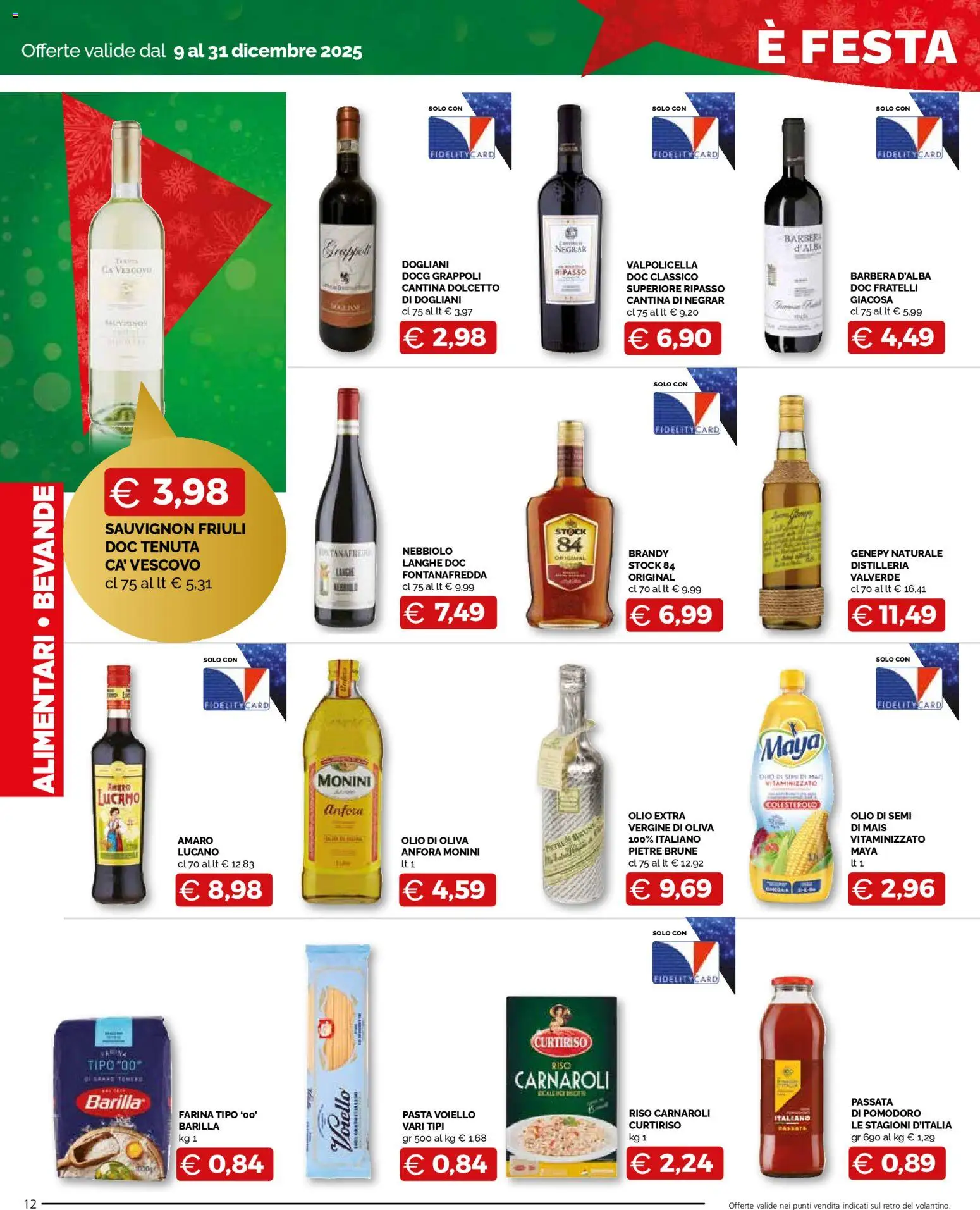 Volantino Mercatò del 09.12.2025 | Pagina: 12 | Prodotti: Olio, Mais, Brandy, Olio di Oliva