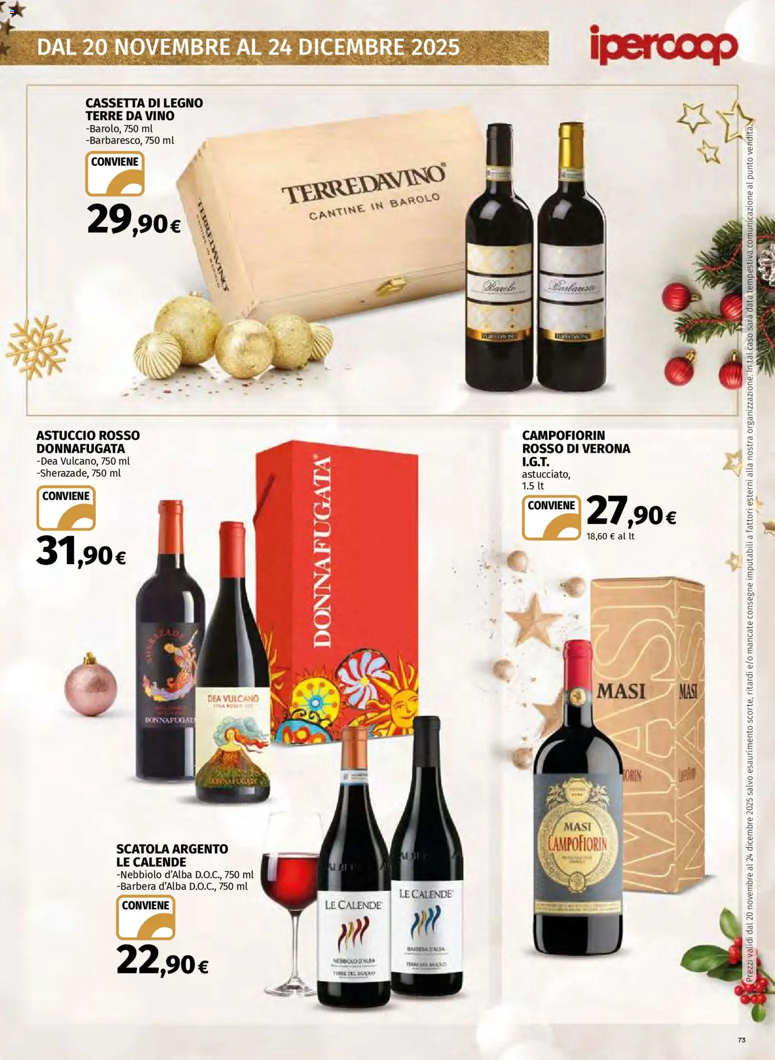 Volantino Ipercoop del 20.11.2025 | Pagina: 73 | Prodotti: Vino, Data, Astuccio, Scatola