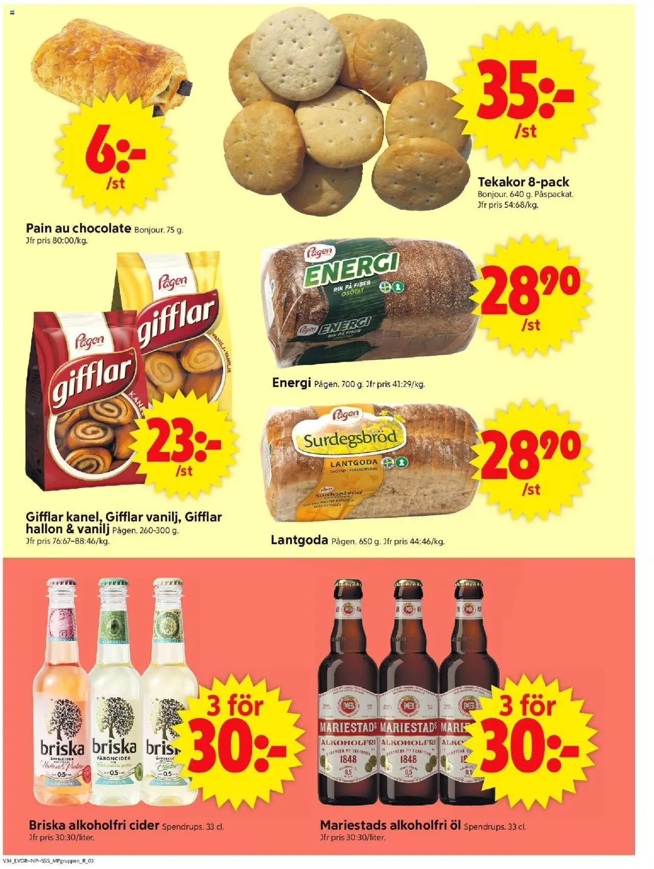 ICA Supermarket reklamblad aktuell från 18.08.2025 | Sida: 12 | Produkter: Gifflar, Öl, Cider, Hallon