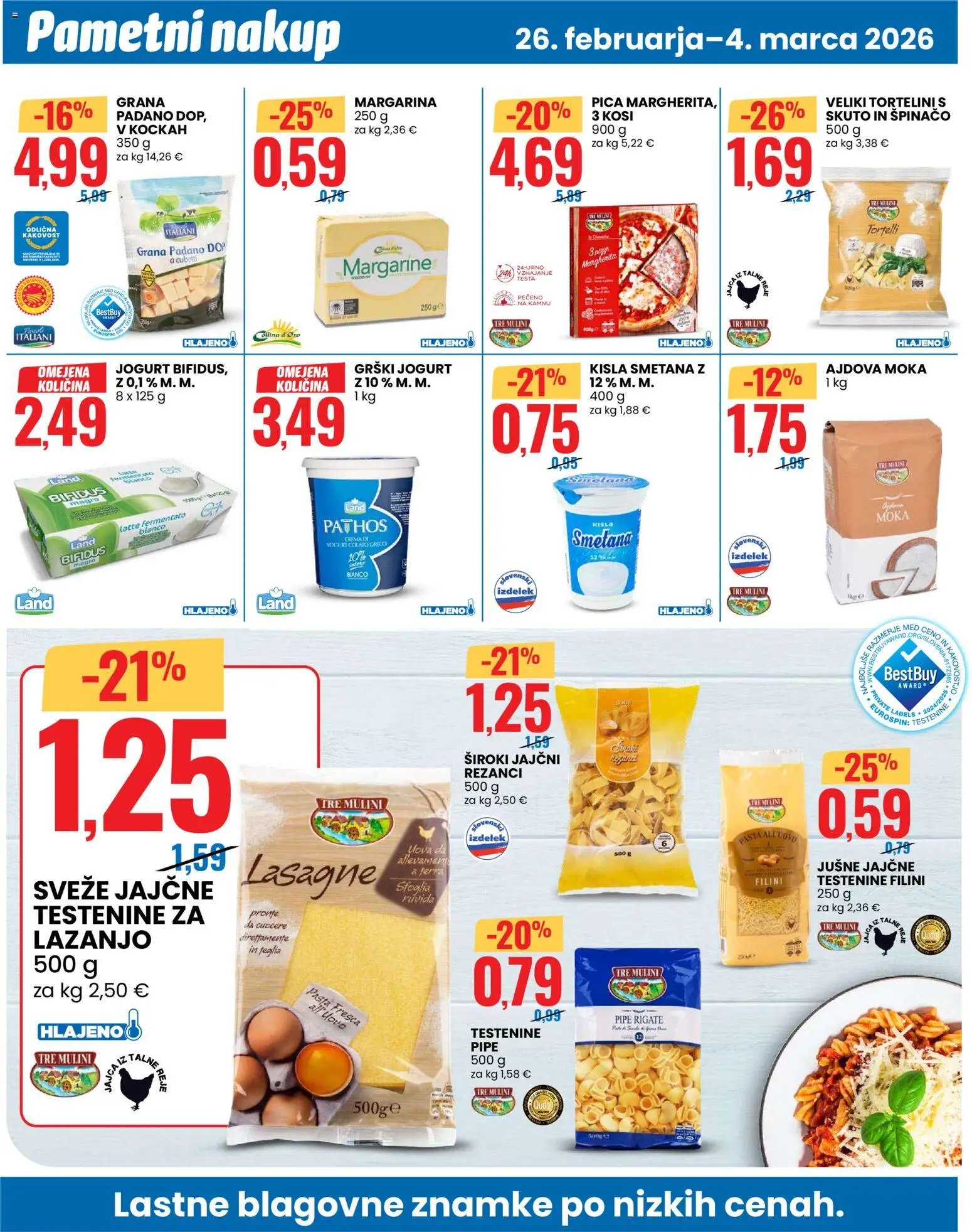 Novi Eurospin katalog ponudbe – veljaven od 26.02.2026 | Stran: 10 | Izdelki: Grški jogurt, Moka, Jogurt, Testenine