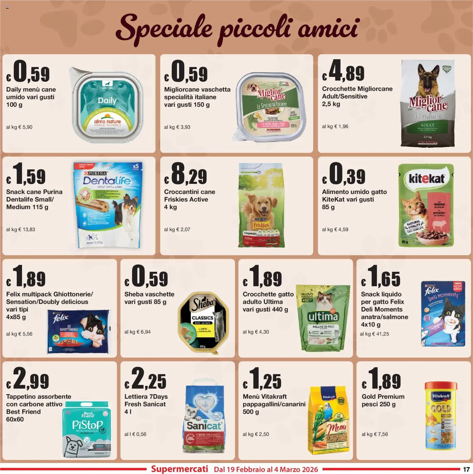 Volantino Sì con Te del 19.02.2026 | Pagina: 17 | Prodotti: Paté, Manzo, Salsa, Crocchette