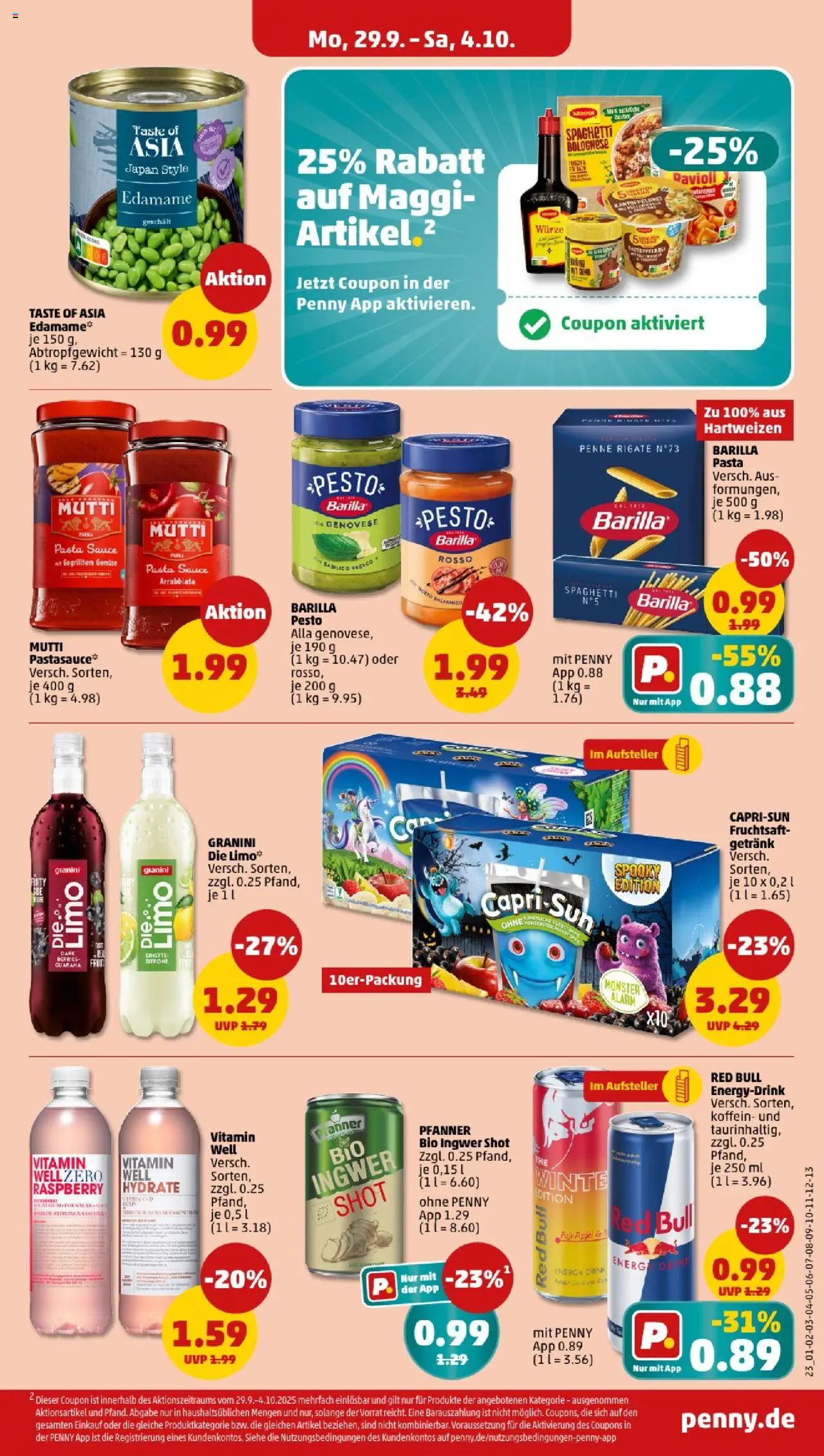 Penny - Berlin – gültig ab 29.09.2025 | Seite: 25 | Produkte: Maggi, Barilla pesto, Gemüse, Granini
