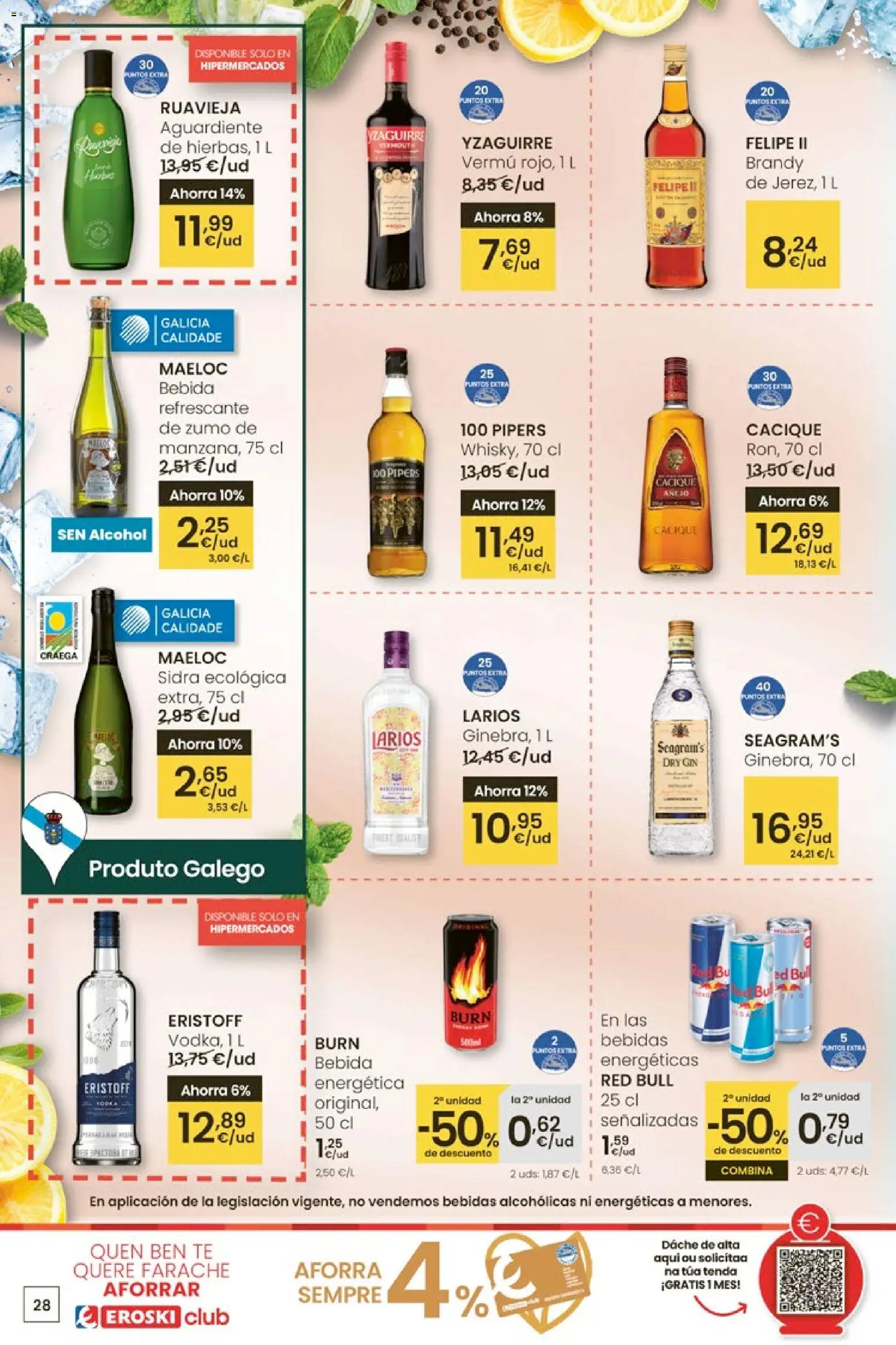 Eroski - 50 de descuento │ válido desde el 26.02.2026 | Página: 28 | Productos: Ροζ πιπέρι, Té, Μαύρο πιπέρι