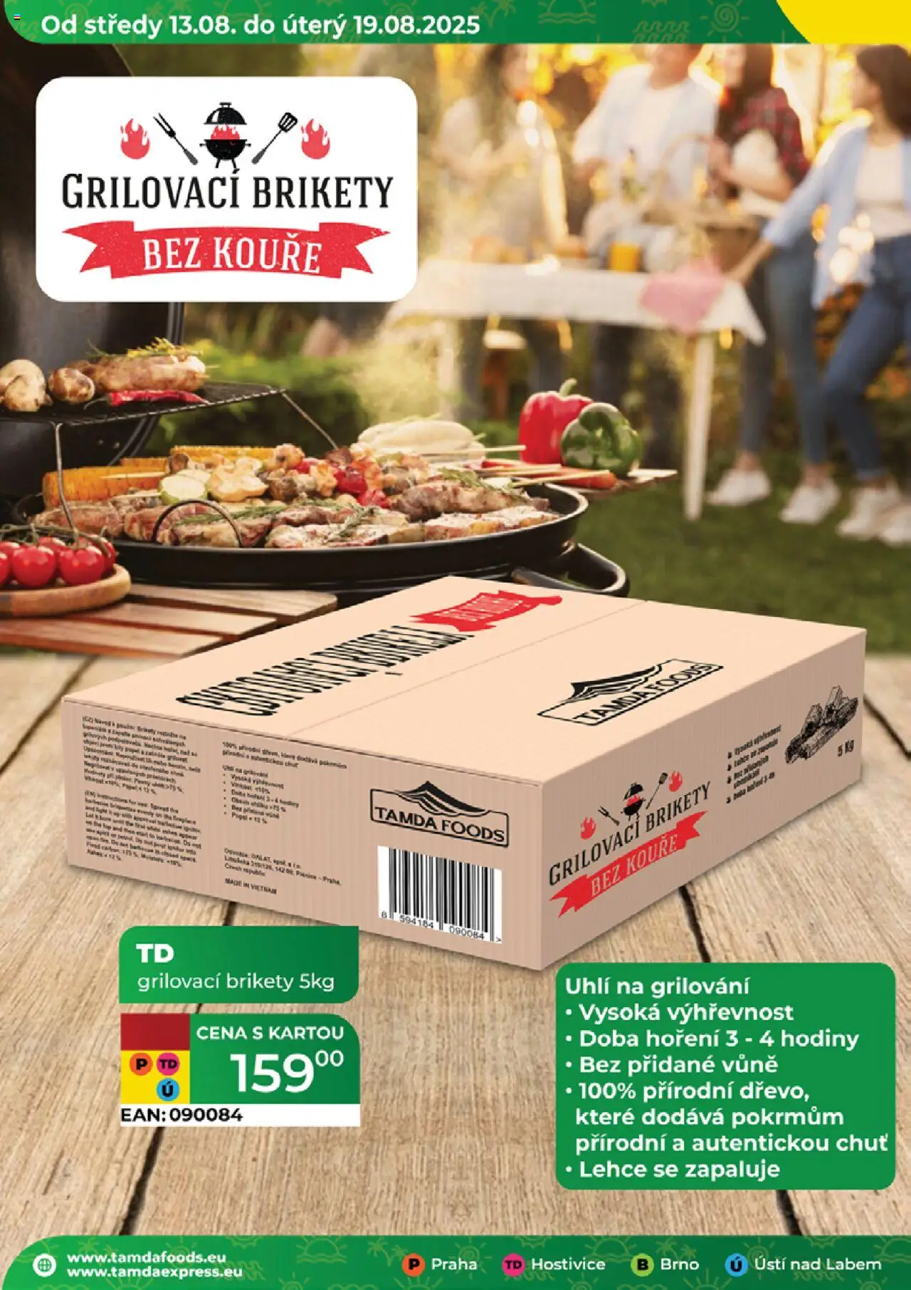 Tamda Foods leták od 13.08.2025 | Strana: 46 | Produkty: Grilování, Hodiny, Brikety, Grilovací brikety