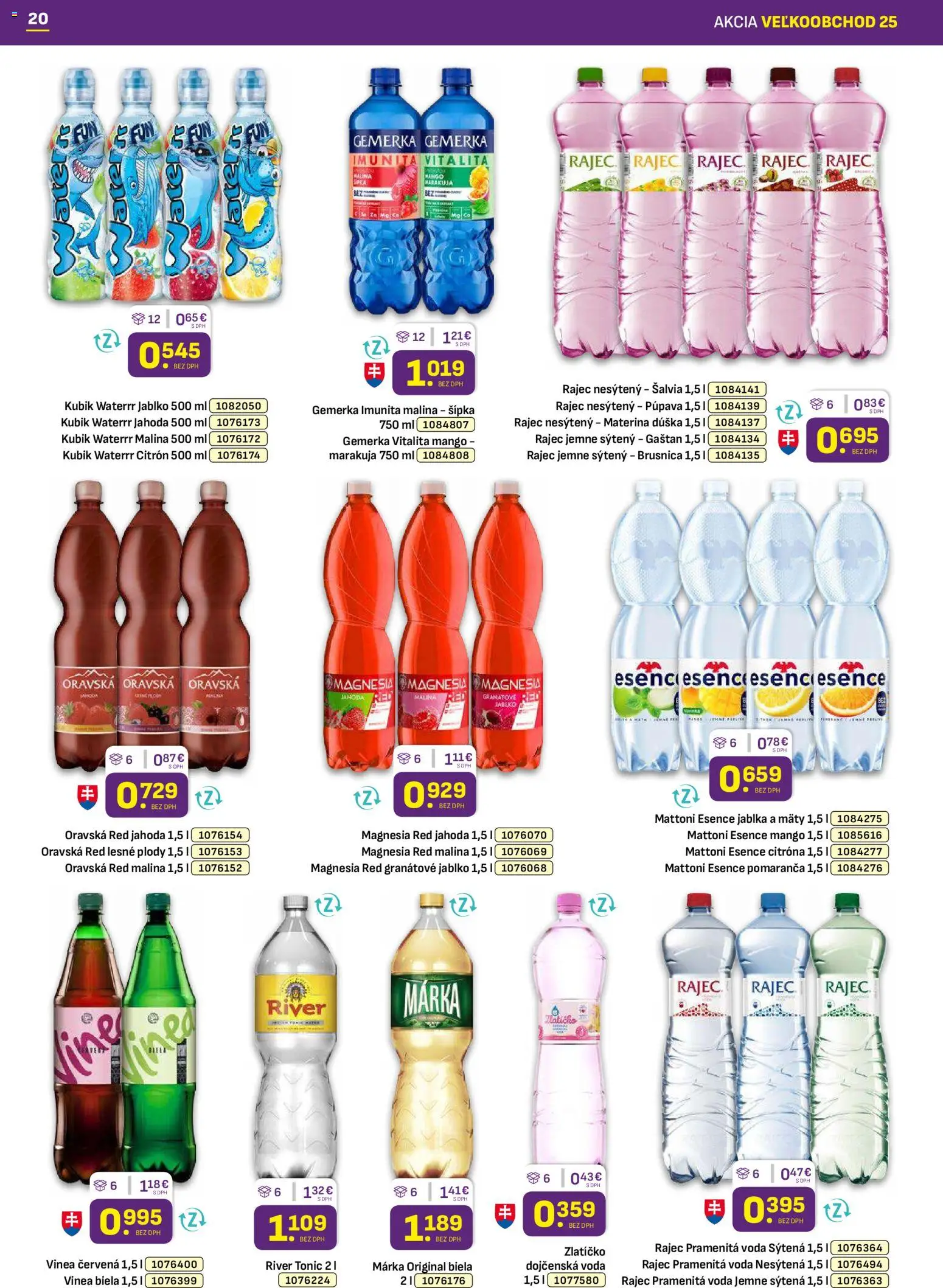 Nové Libex akcie – leták je platný od 15.12.2025 | Strana: 20 | Produkty: Jablká, Mango, Gemerka, Vinea