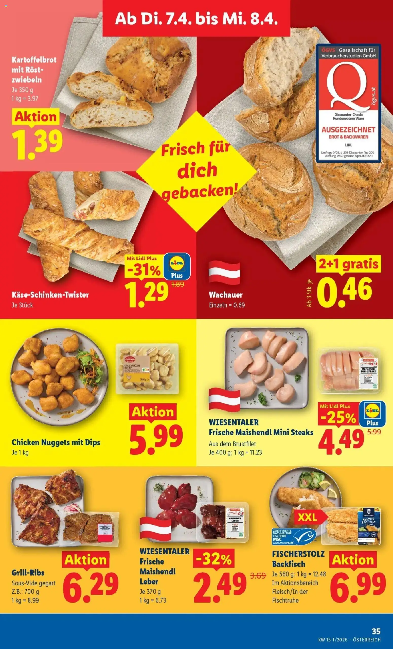 Lidl Flugblatt - Wien, Langenzersdorf, Zwettl gültig ab 02.04.2026 | Seite: 40 | Produkte: Zwiebeln, Brot