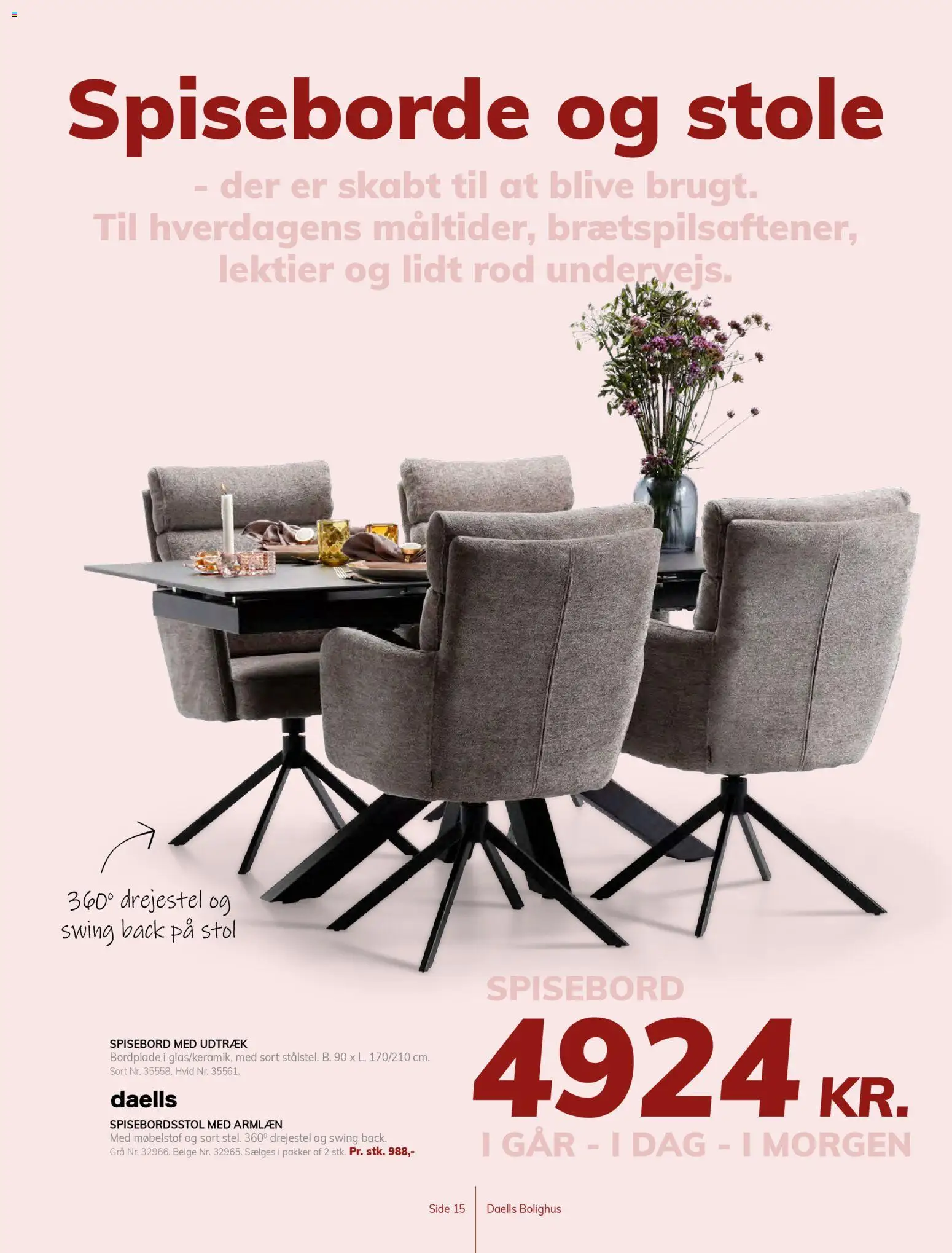 Daells Bolighus tilbudsavis – gyldig fra 25.02.2026 | Side: 15 | Produkter: Stol, Spiseborde