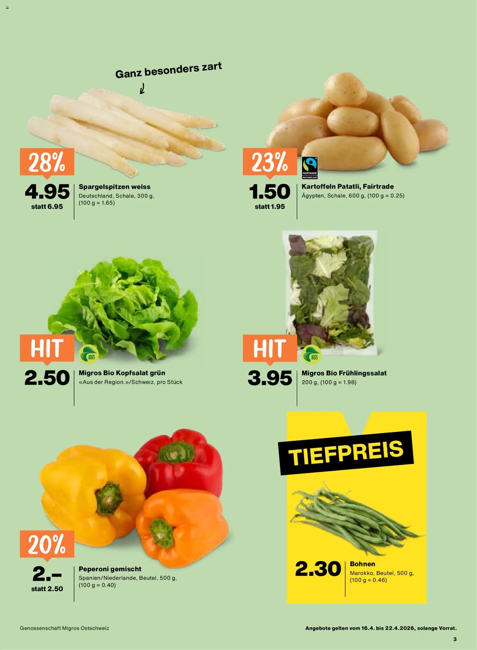 Migros aktionen – gültig ab 16.04.2026 | Seite: 3 | Produkte: Kartoffeln