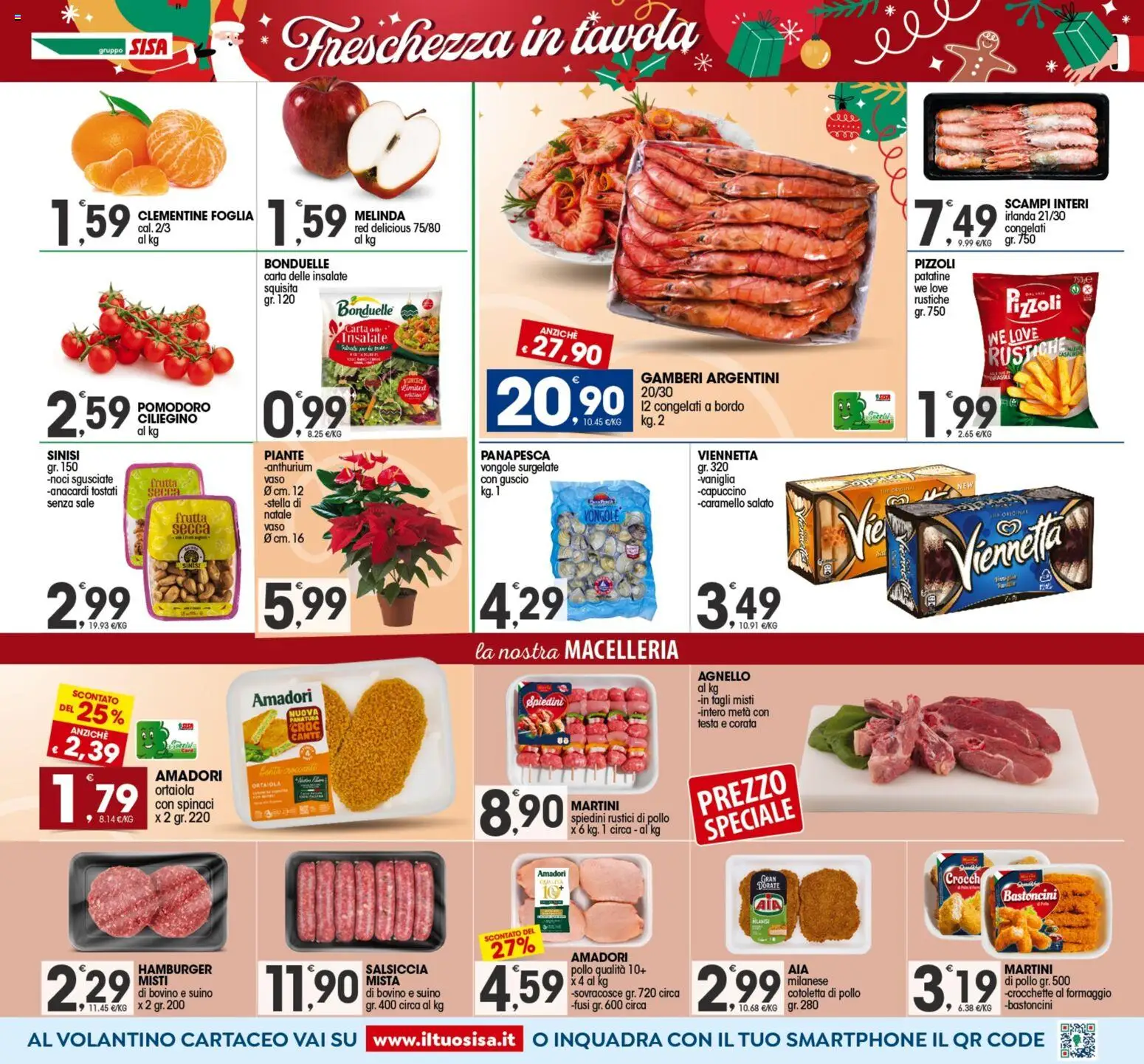 Volantino SISA del 16.12.2025 | Pagina: 7 | Prodotti: Frutta, Salsiccia, Anacardi, Hamburger