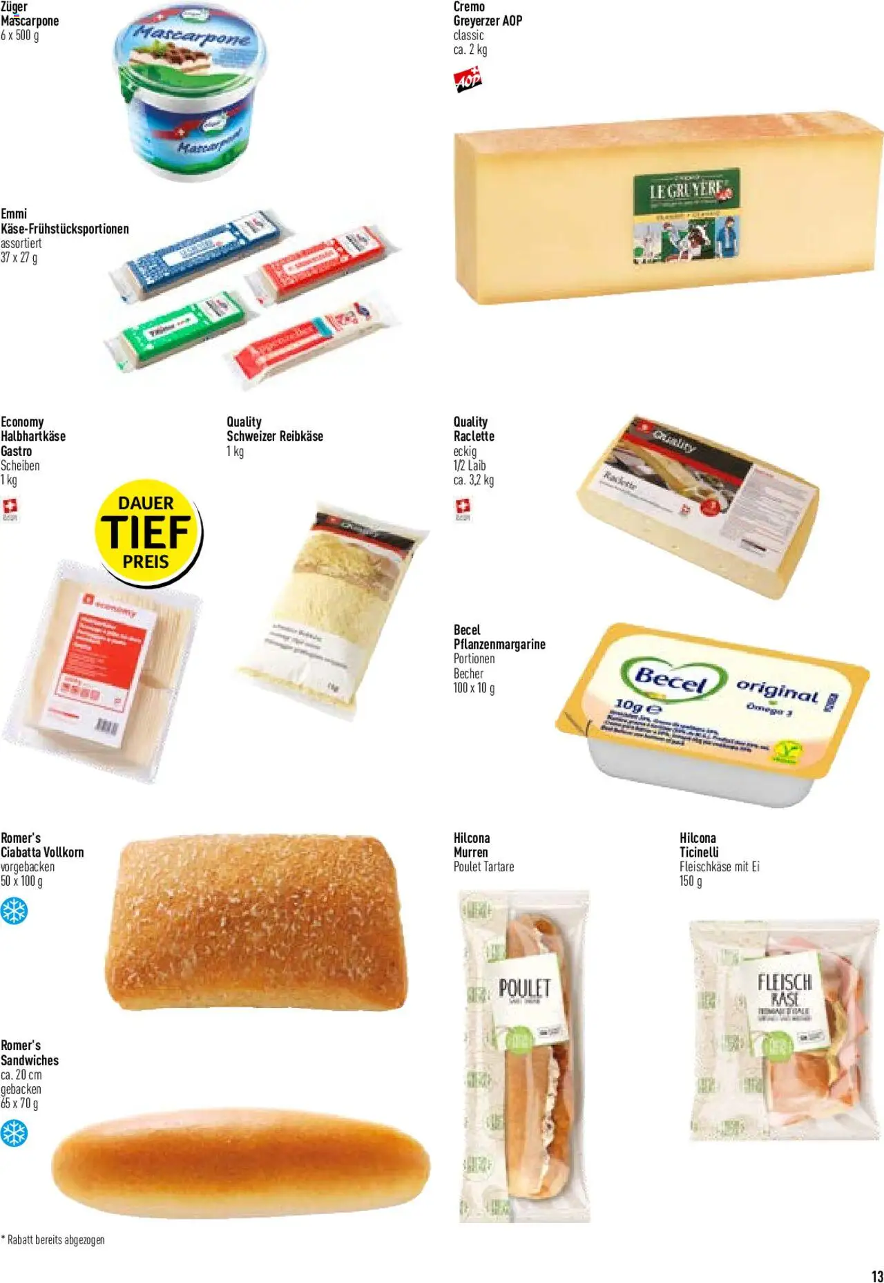 Prodega Aktionen Schweizer Armee ab 15.04.2025 | Seite: 13 | Produkte: Mascarpone, Urtepotteskjuler, Raclette
