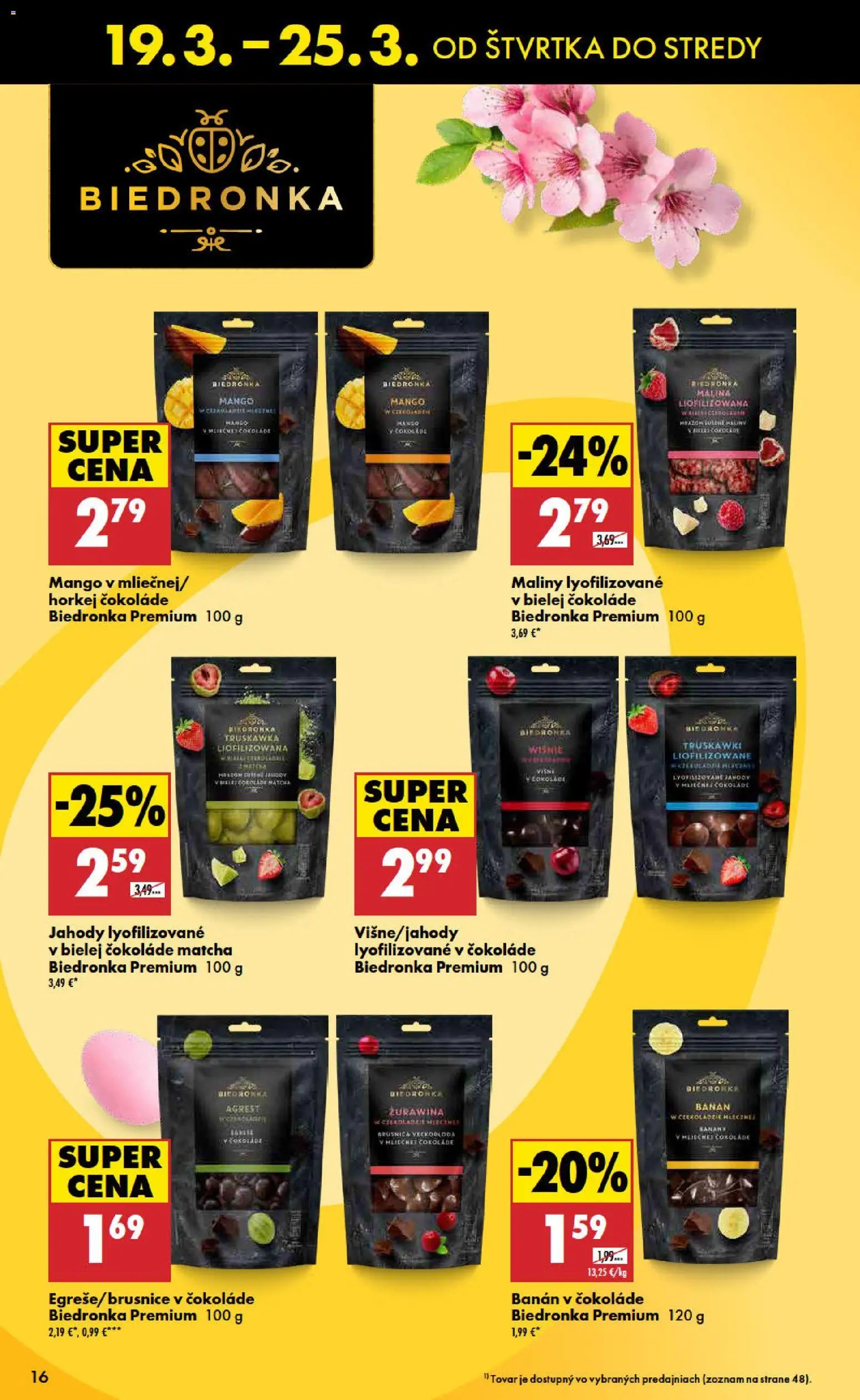 Nové Biedronka akcie – leták je platný od 19.03.2026 | Strana: 16 | Produkty: Jahody, Mango, Maliny