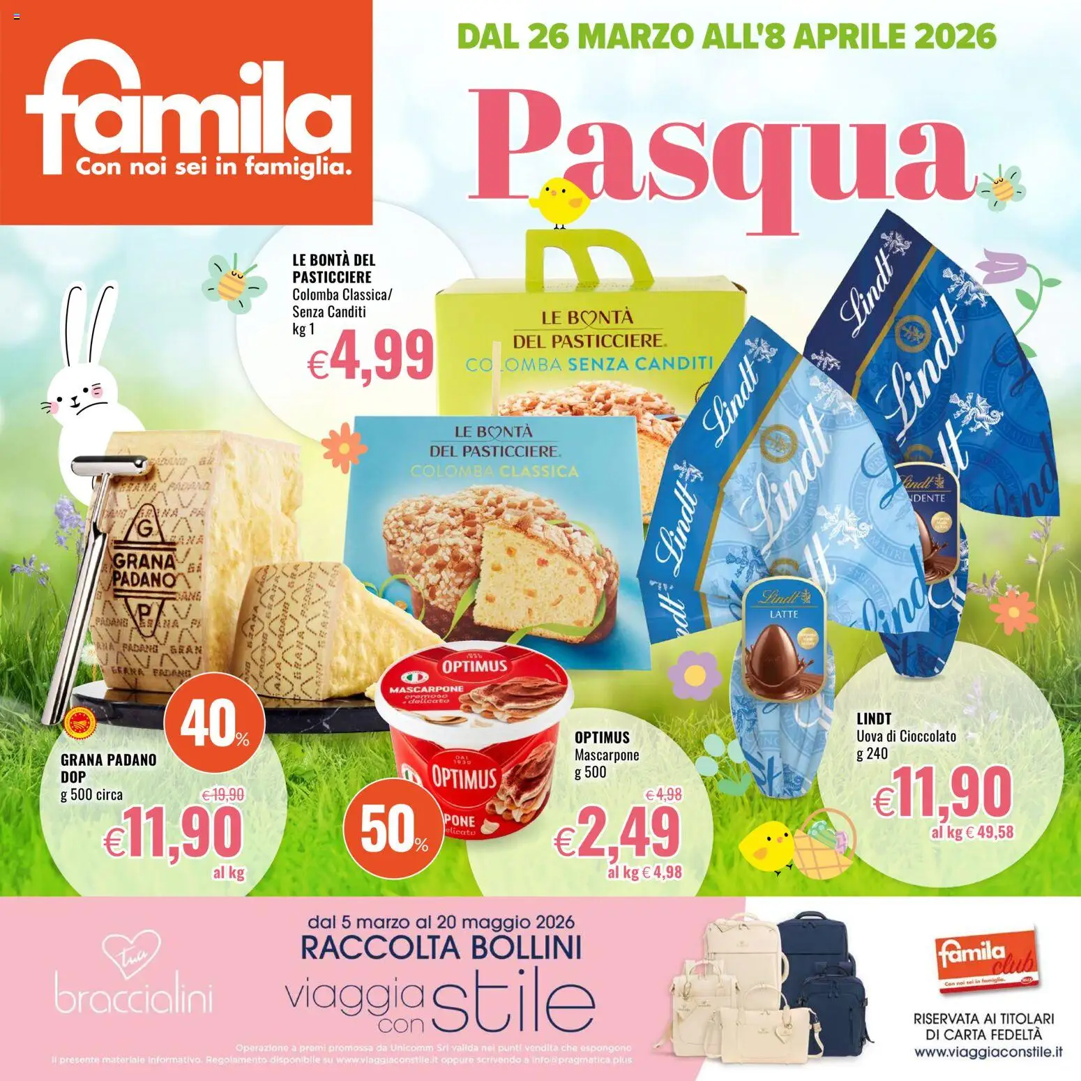 Volantino Famila del 26.03.2026 | Pagina: 1 | Prodotti: Uova, Latte, Grana Padano, Mascarpone