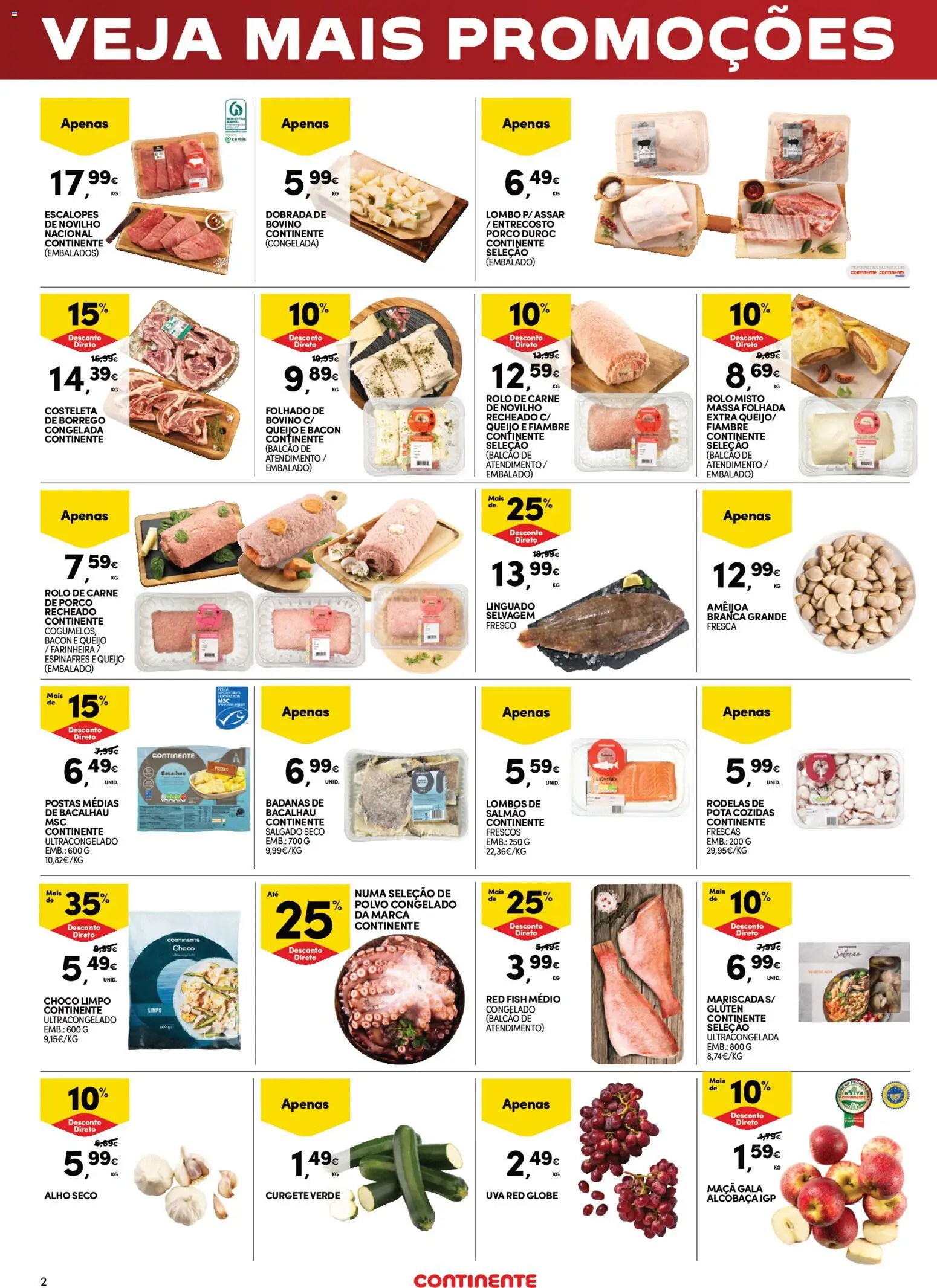 Continente - Fim de Semana  │ válido de 07.11.2025 | Página: 2 | Produtos: Bacon, Linguado, Queijo, Lombo
